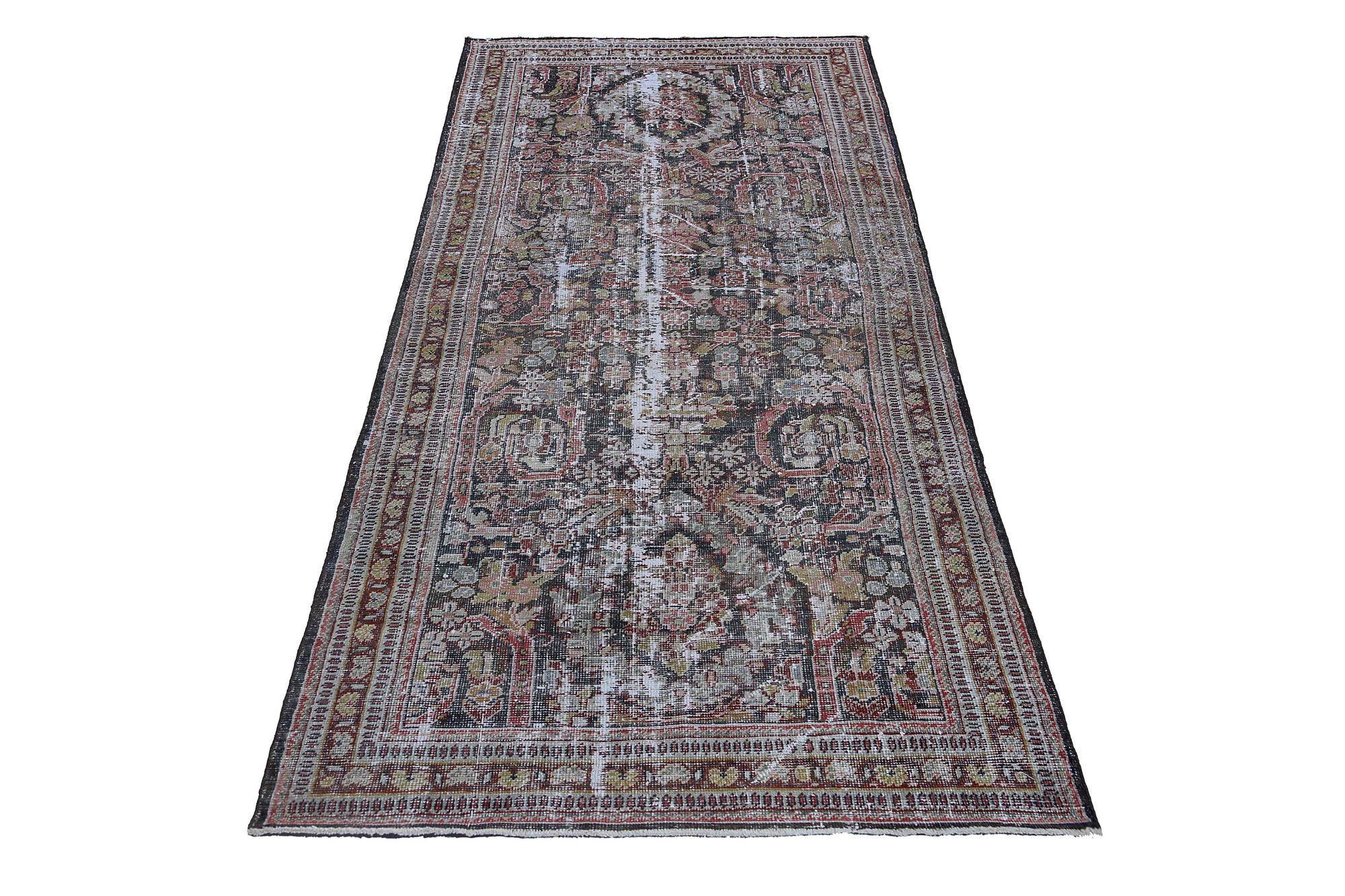 Iracheno Tappeti persiani Mahal - Lana marrone rosso - 97592 in vendita