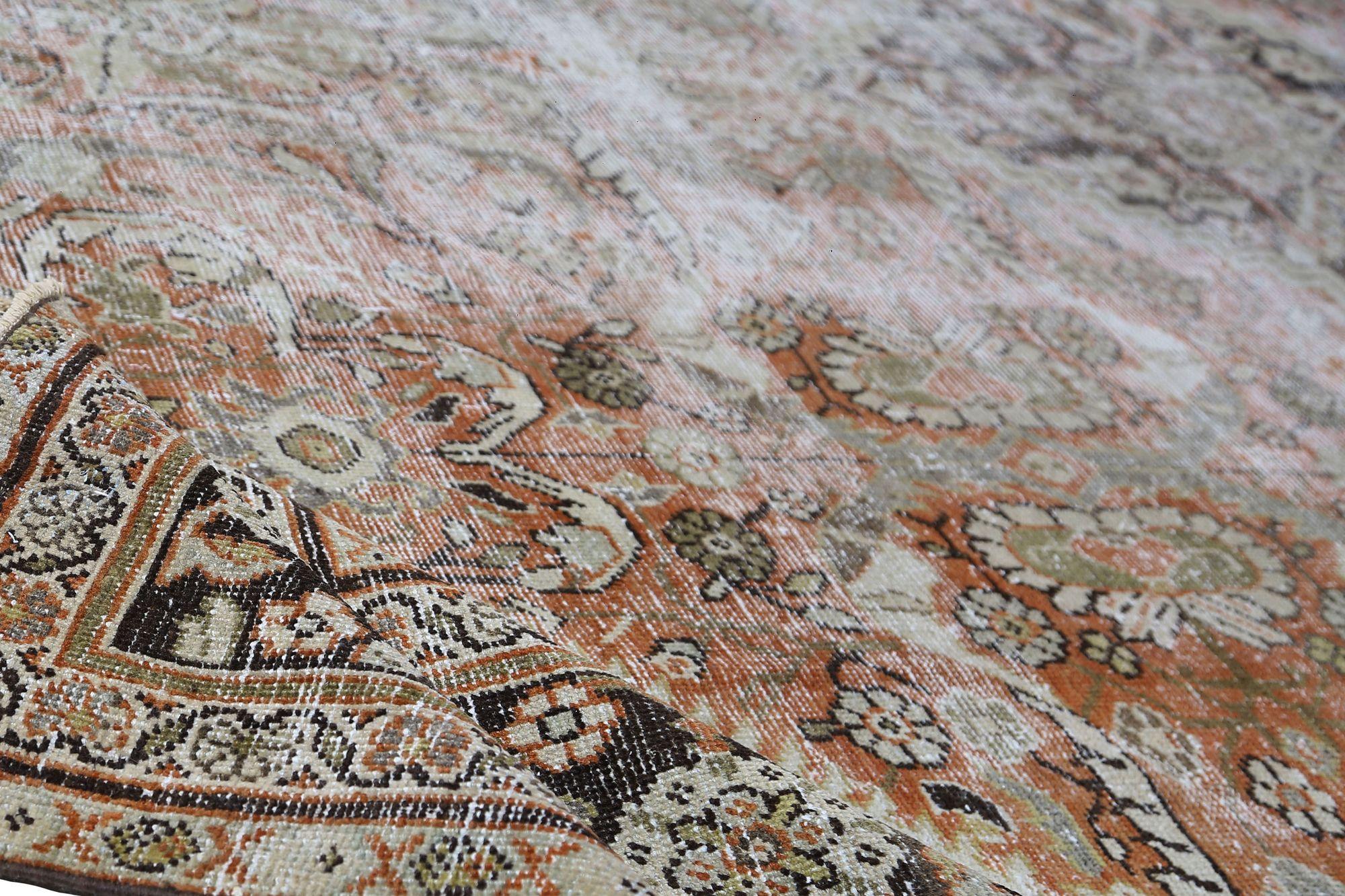 Iracheno Tappeti persiani Mahal - Lana Marrone Rosso Design - 97633 in vendita