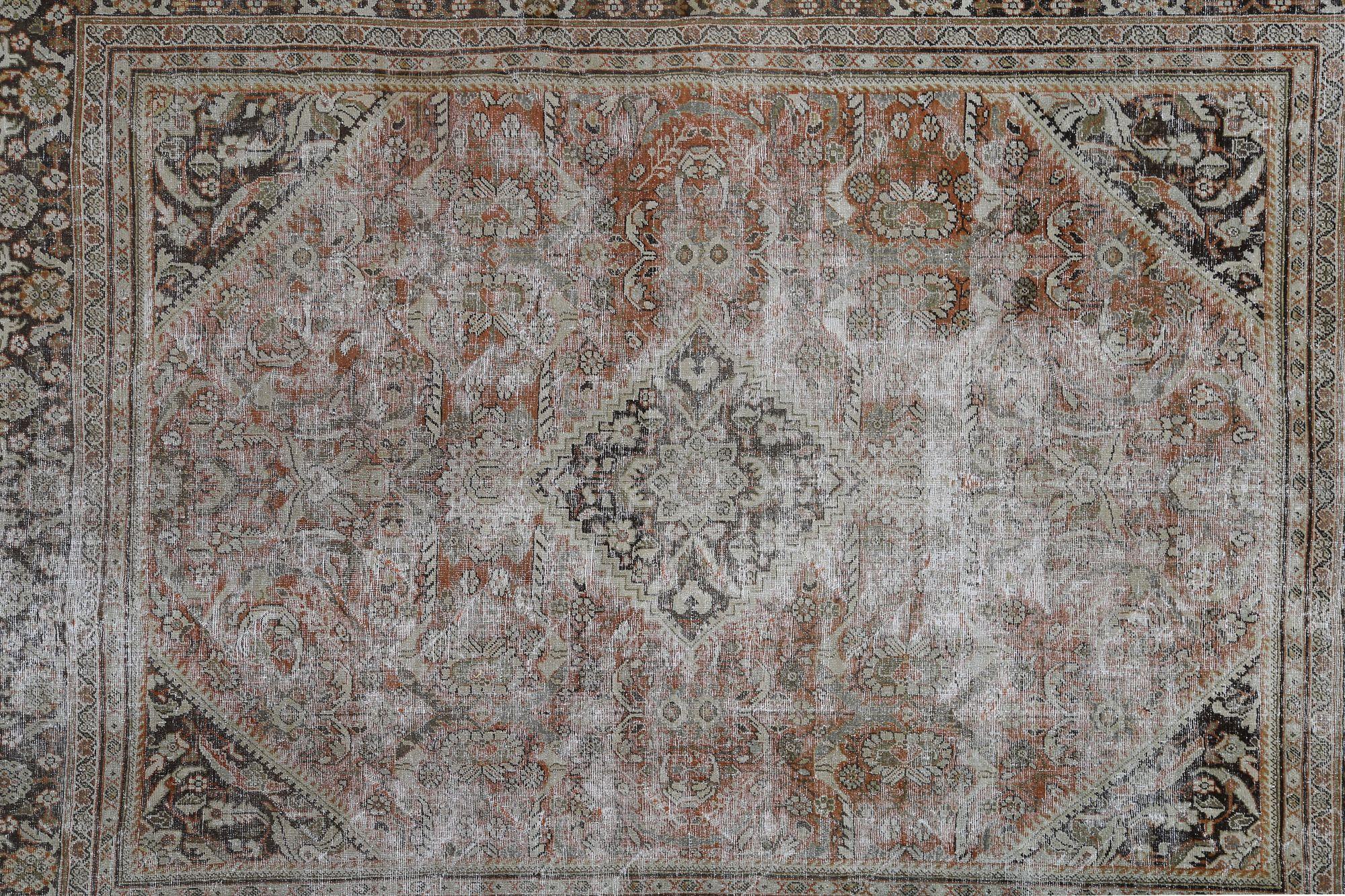 XX secolo Tappeti persiani Mahal - Lana Marrone Rosso Design - 97633 in vendita