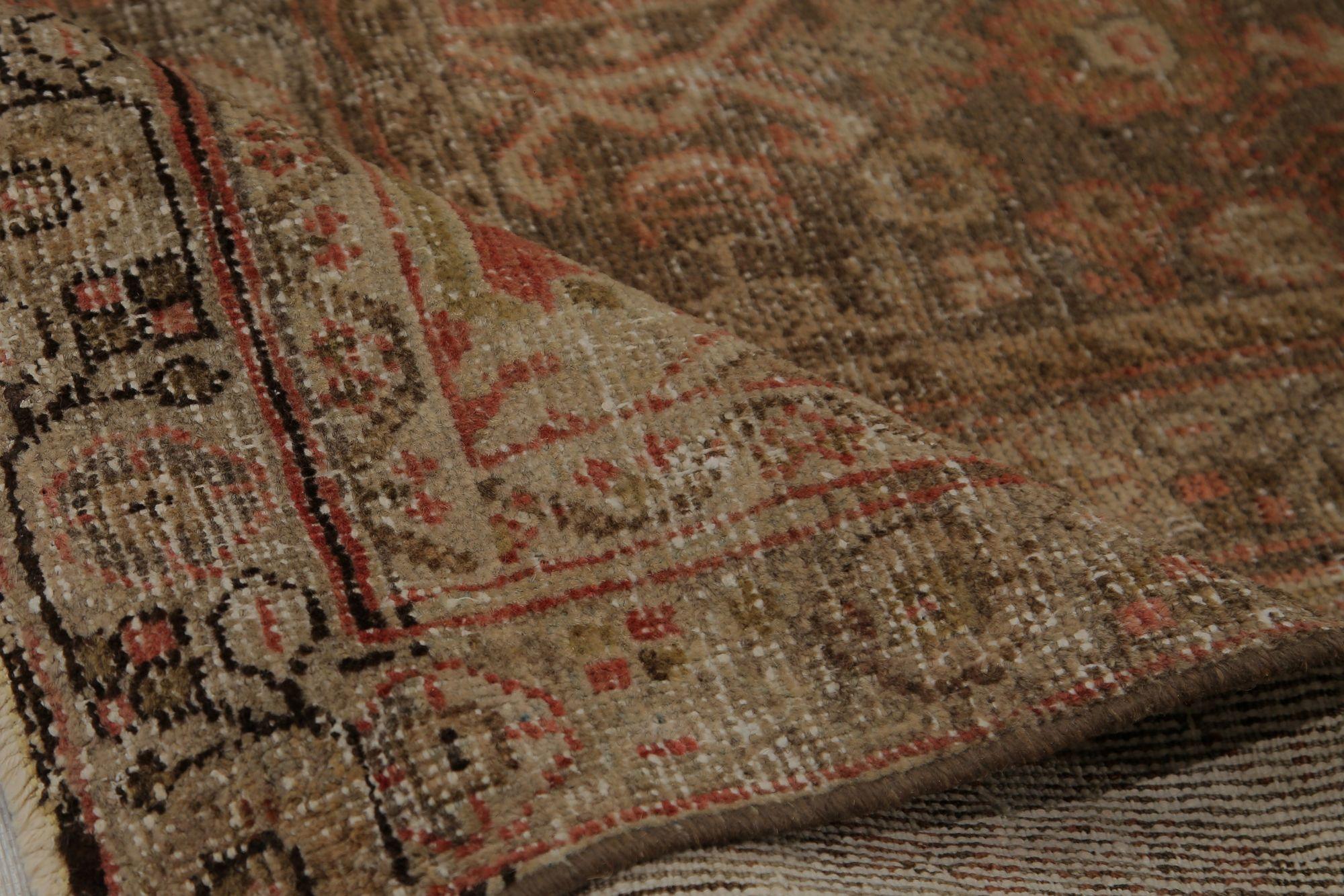Persische Mahal Teppiche - Wolle Braun Rot Taupe Design - 97786 (20. Jahrhundert) im Angebot