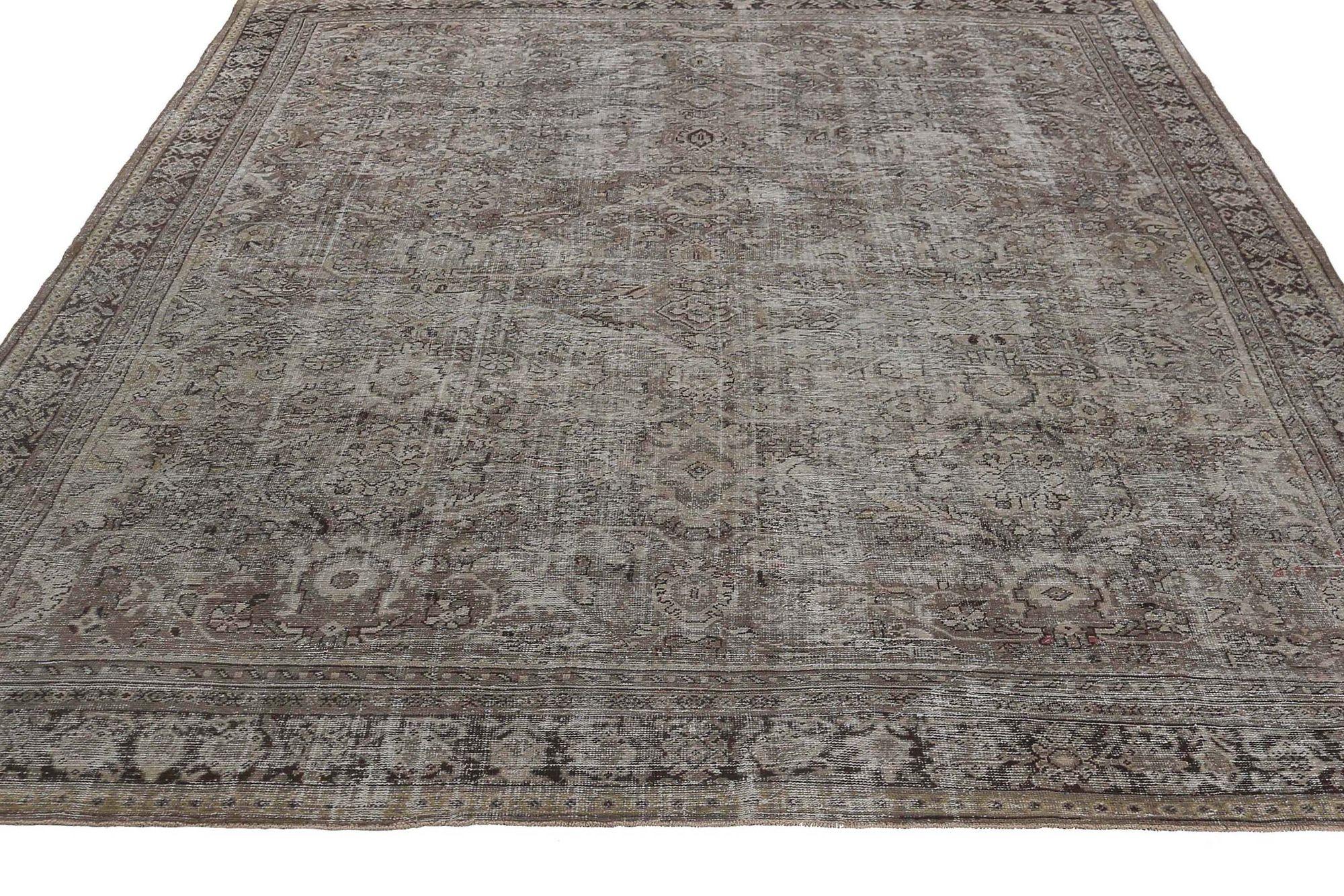 Persische Mahal Teppiche - Wolle Brown Taupe Design - 96765 im Zustand „Hervorragend“ im Angebot in Dallas, TX