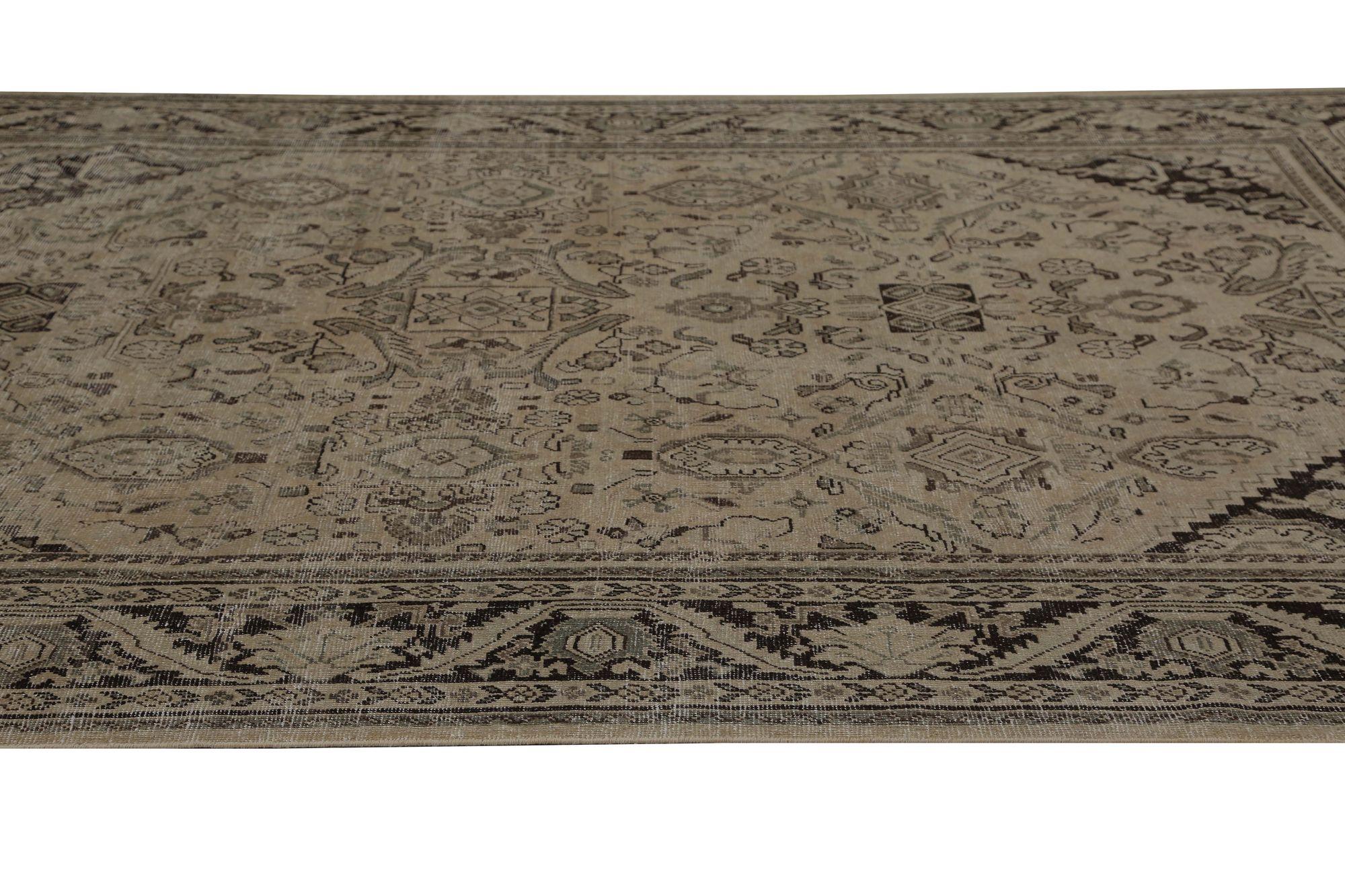 XX secolo Tappeti persiani Mahal - Lana Marrone Taupe Design - 97773 in vendita
