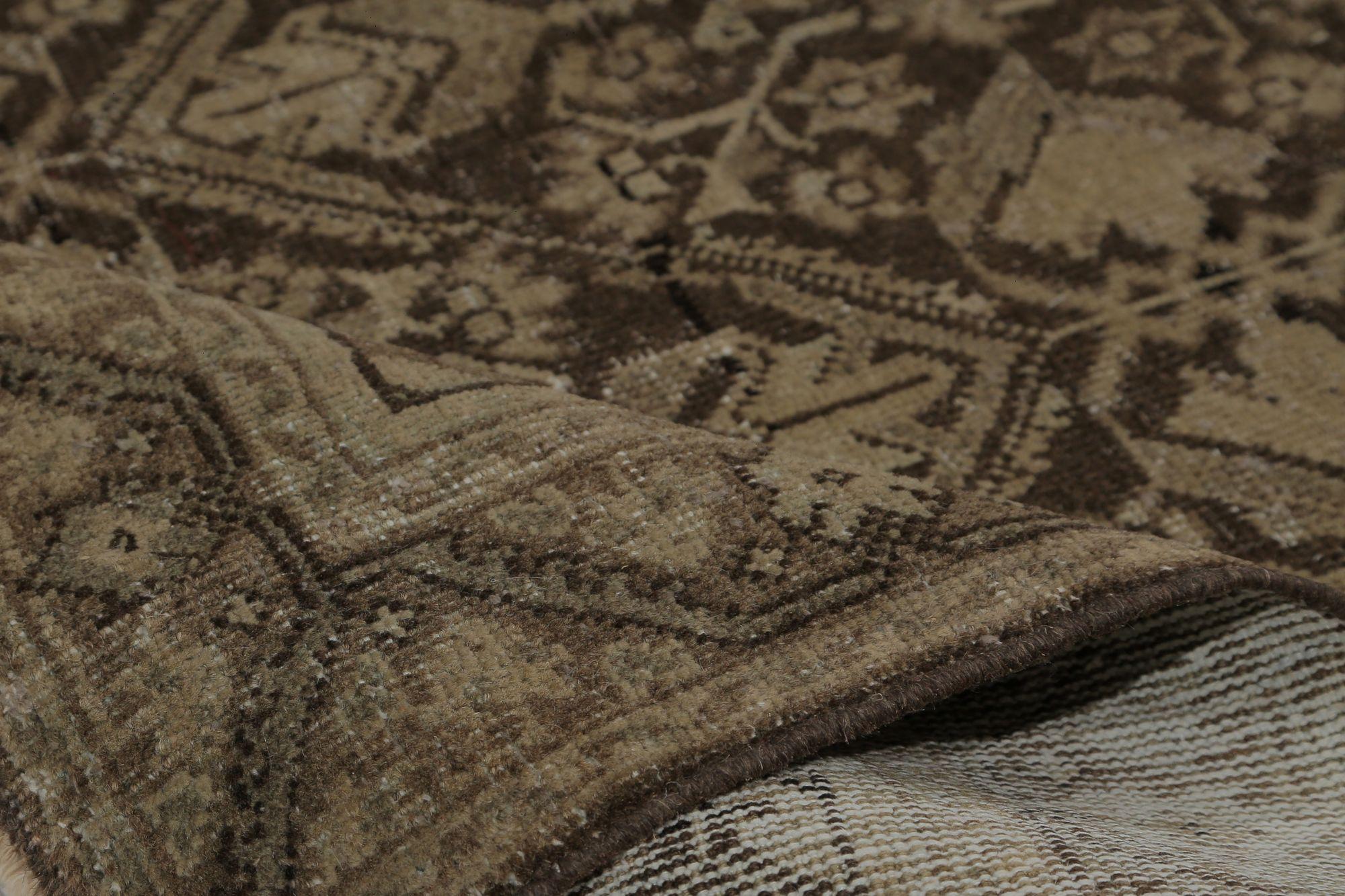 Persische Mahal Teppiche - Wolle Brown Taupe Design - 97802 (20. Jahrhundert) im Angebot