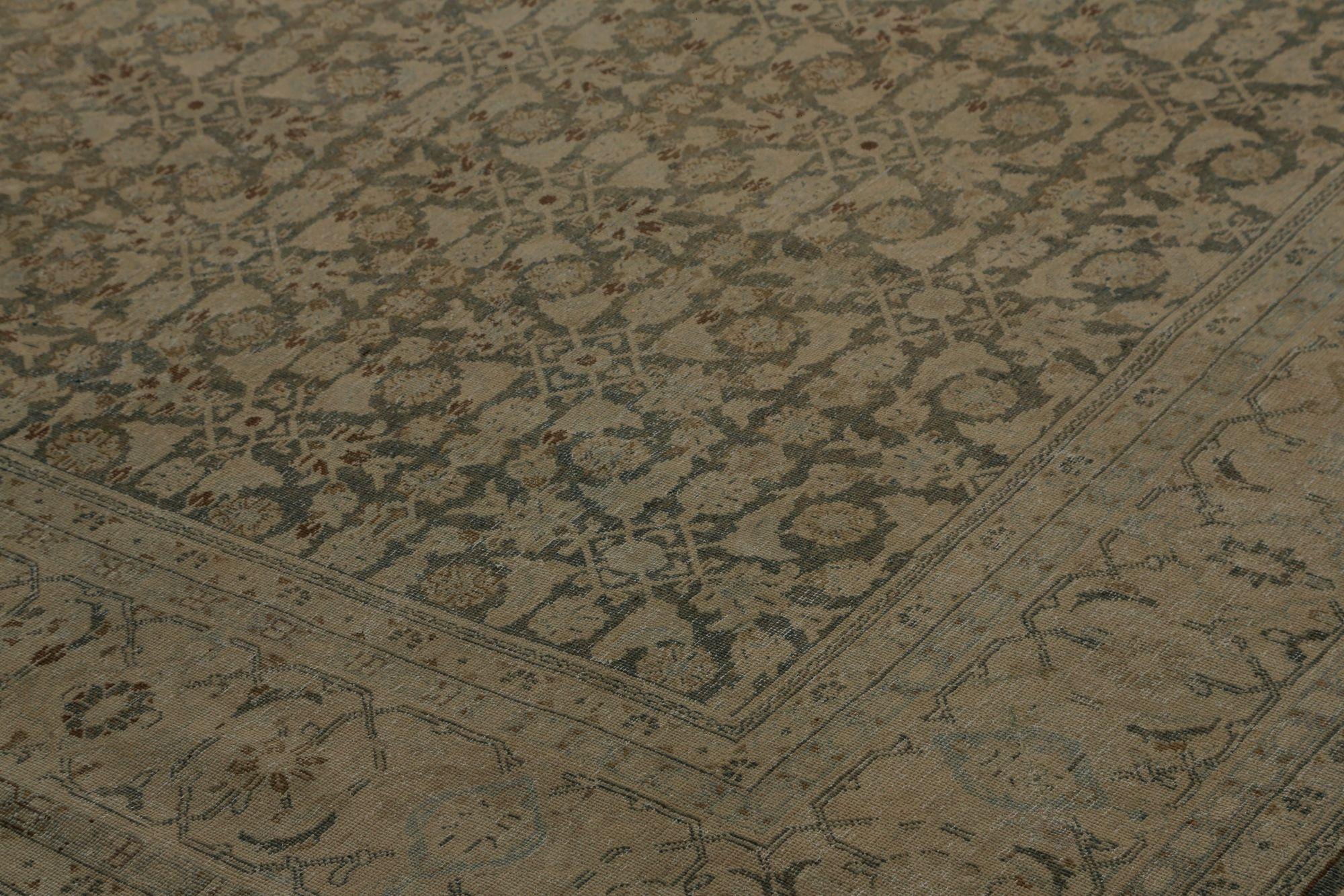 Persische Mahal Teppiche - Wolle Brown Taupe Design - 97811 (Irakisch) im Angebot