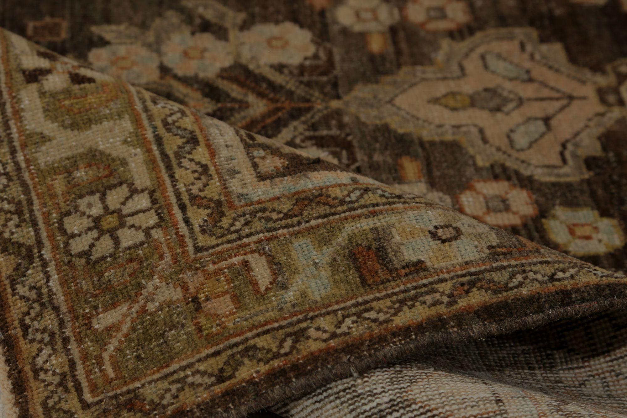 XX secolo Tappeti persiani Mahal - Lana Marrone Taupe Design - 97816 in vendita