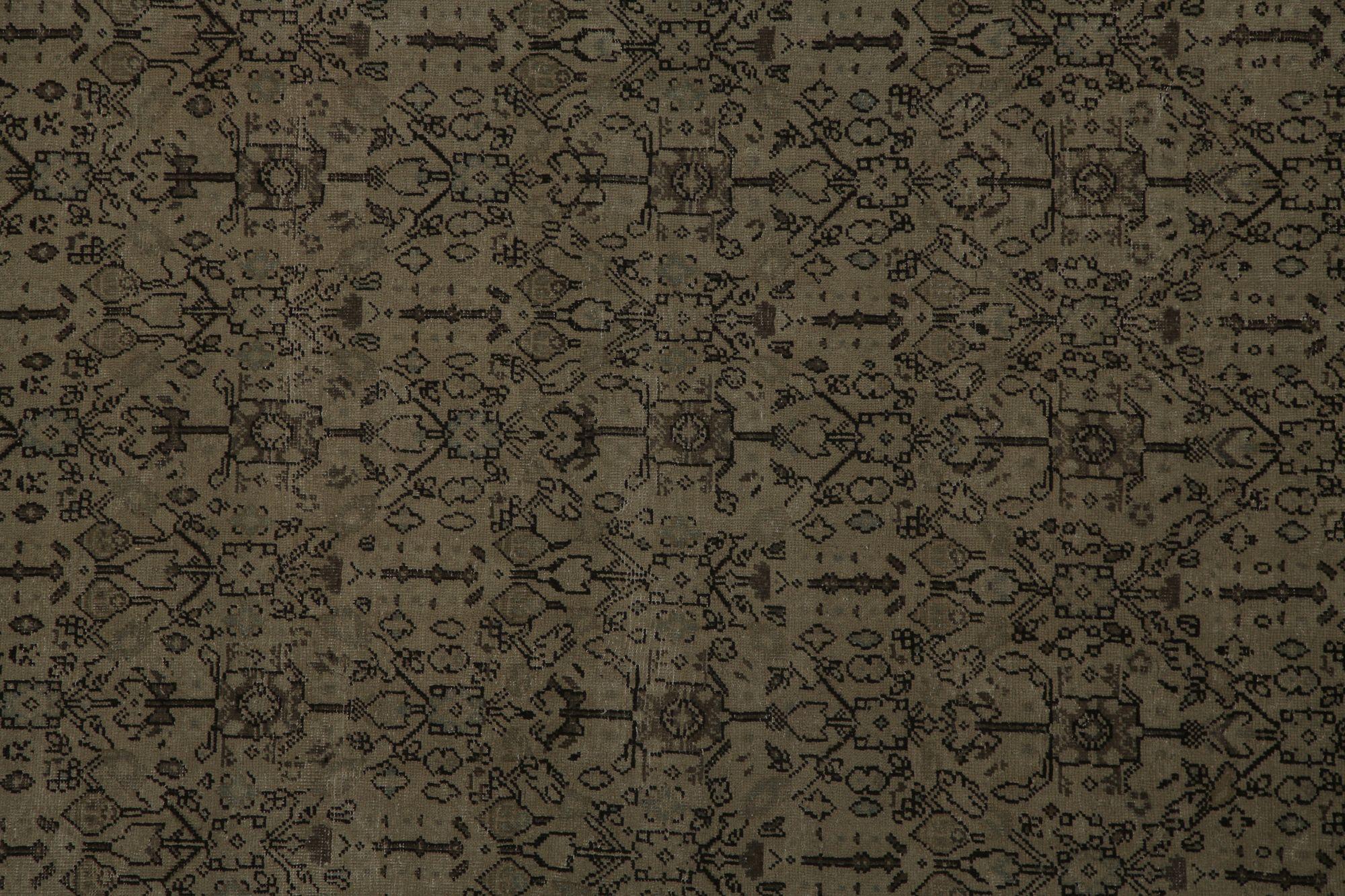 Persische Mahal Teppiche - Wolle Brown Taupe Design - 97847 (20. Jahrhundert) im Angebot