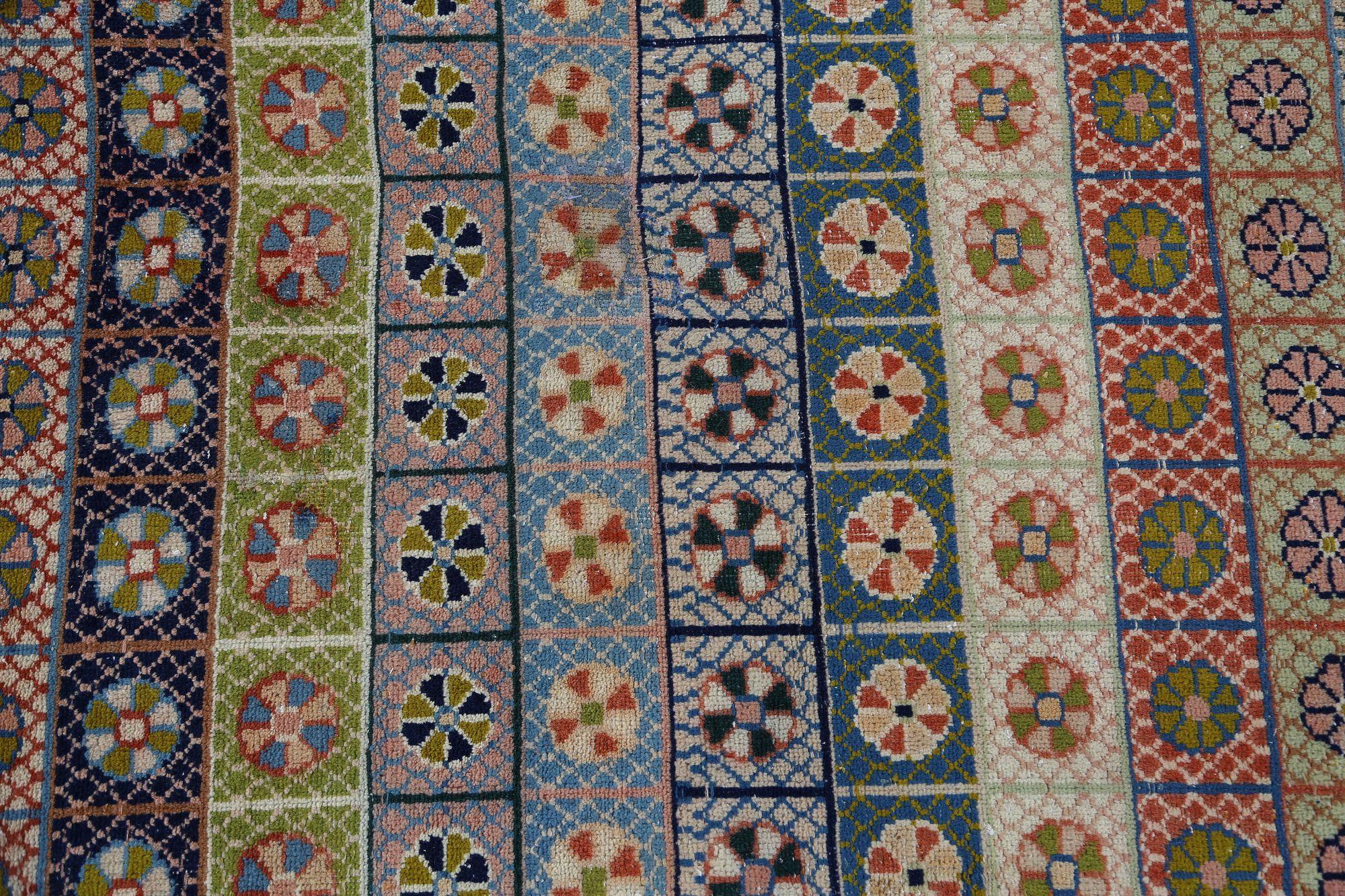 Persische Mahal-Teppiche - Wolle Elfenbein Marineblau Purpel Rot - 97427 im Zustand „Hervorragend“ im Angebot in Dallas, TX