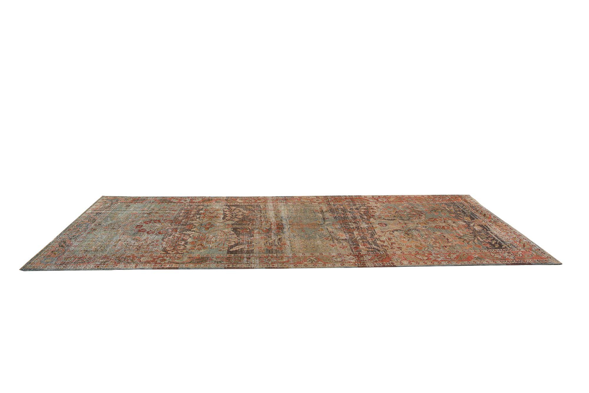 Persische Mahal-Teppiche - Wolle Hellblau Rot Design - 97716 (20. Jahrhundert) im Angebot