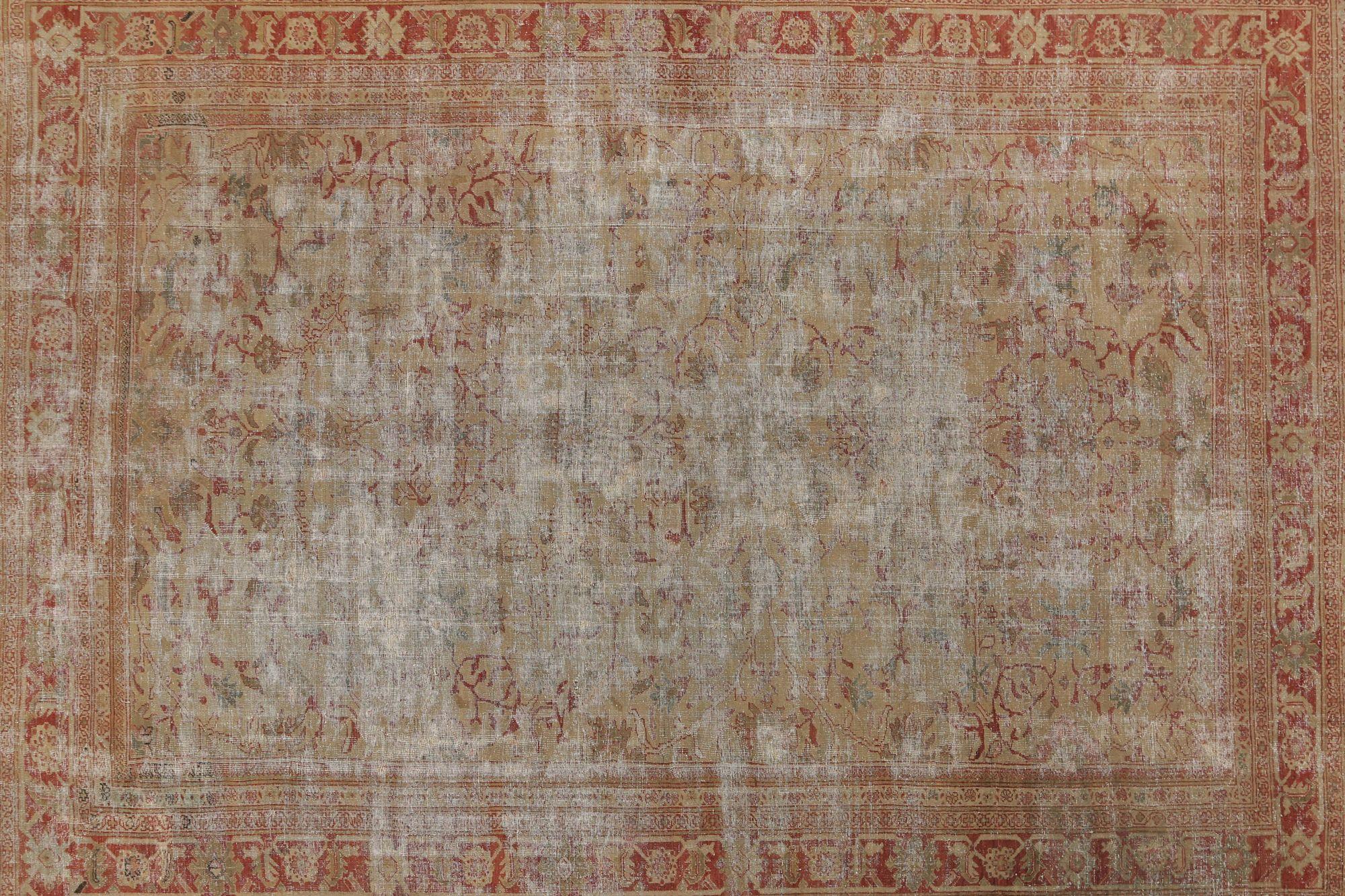 Persische Mahal-Teppiche - Wolle in Rot und Taupe mit Muster - 97744 (20. Jahrhundert) im Angebot