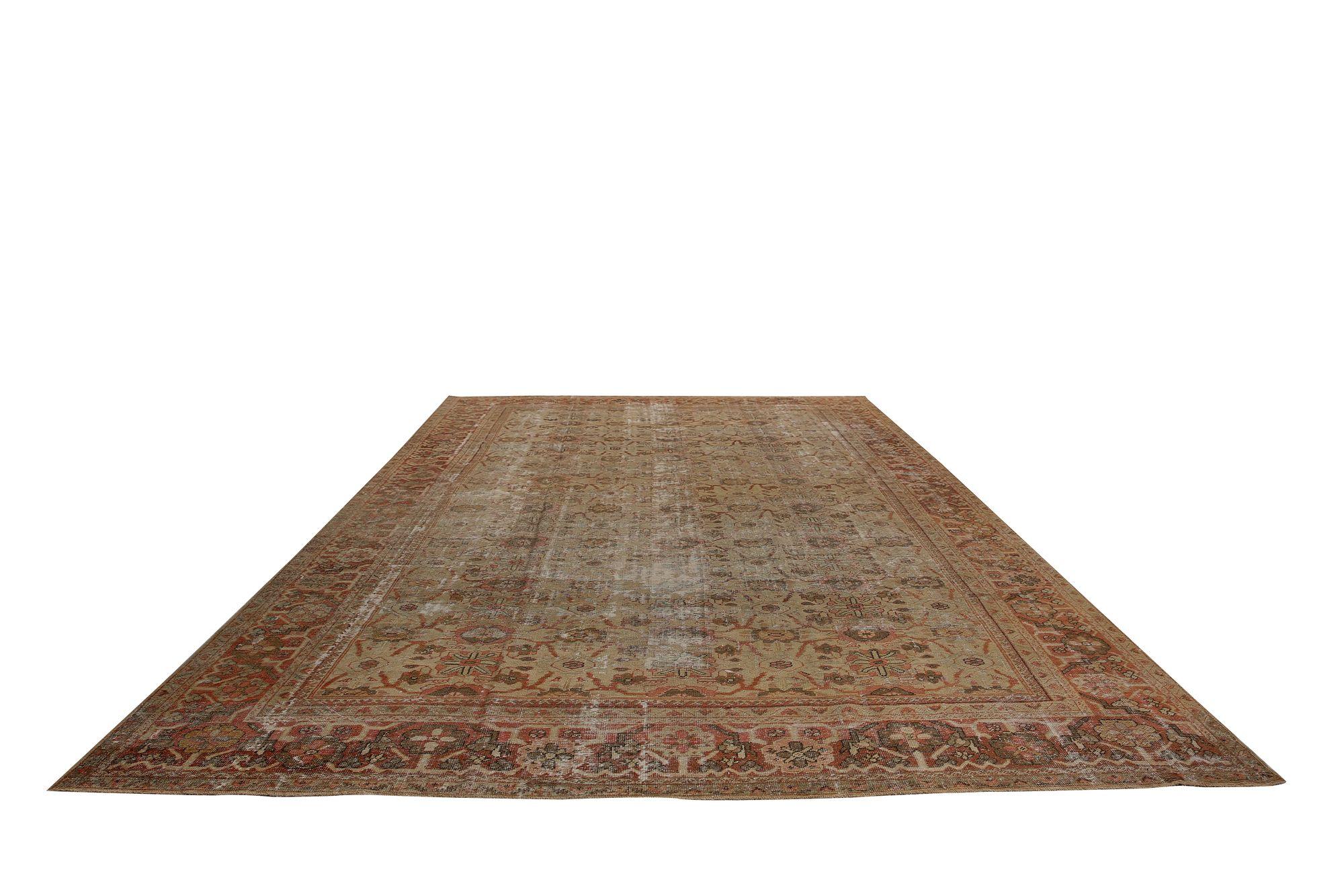 Persische Mahal-Teppiche - Wolle in Taupe mit Muster - 97713 (20. Jahrhundert) im Angebot