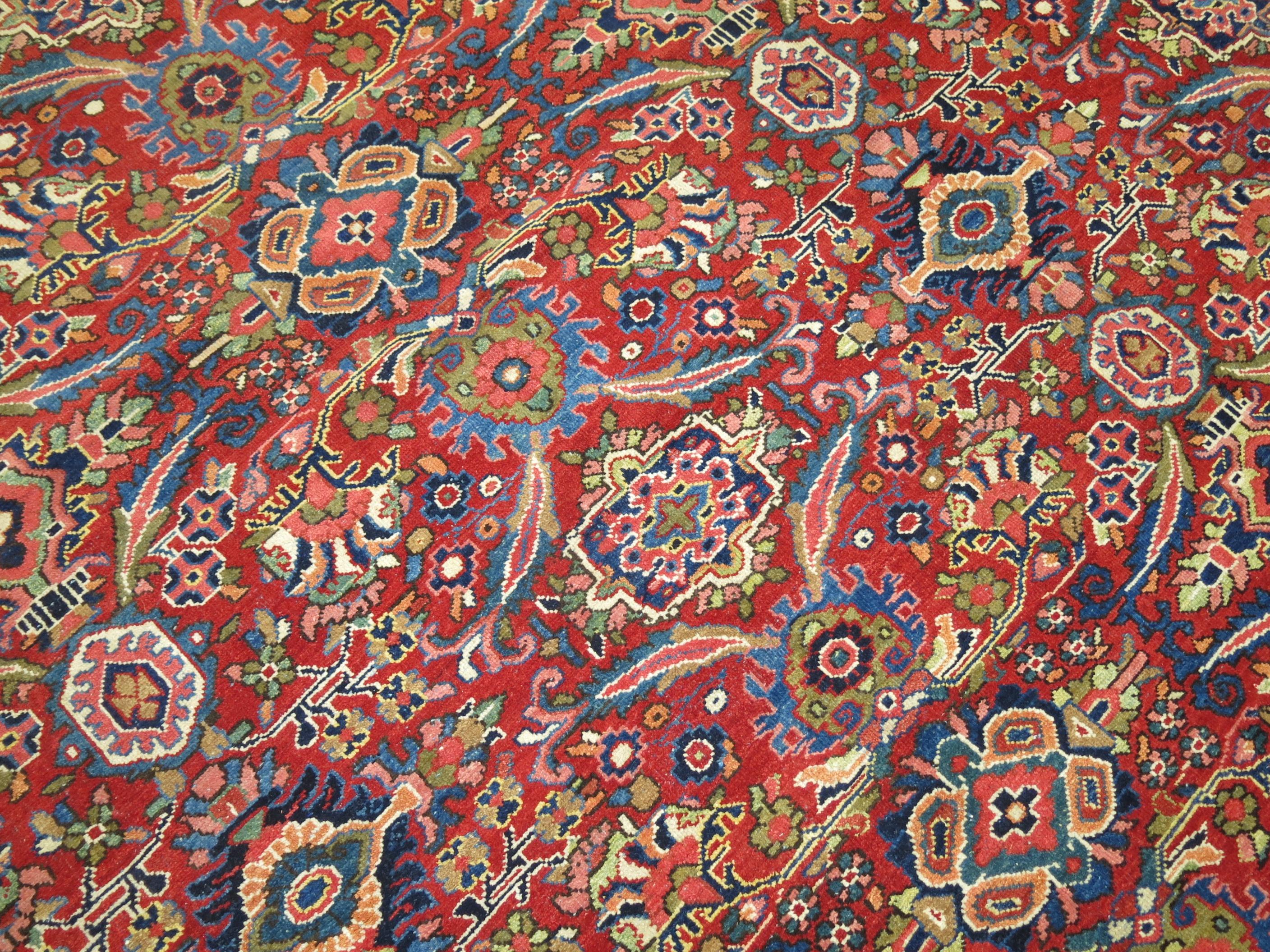 Archaistic Persian Mahal Carpet For Sale