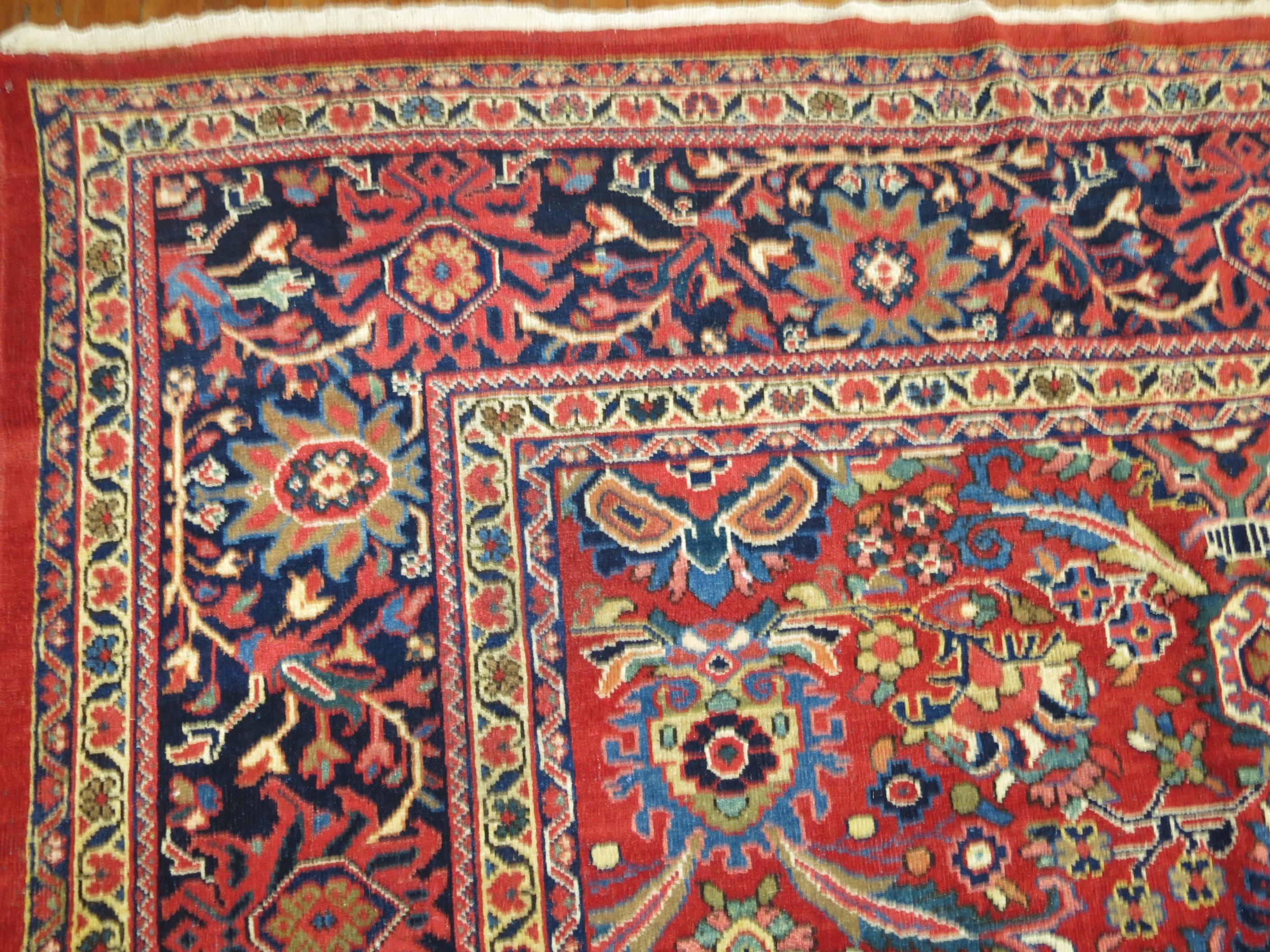 Hand-Woven Persian Mahal Carpet For Sale