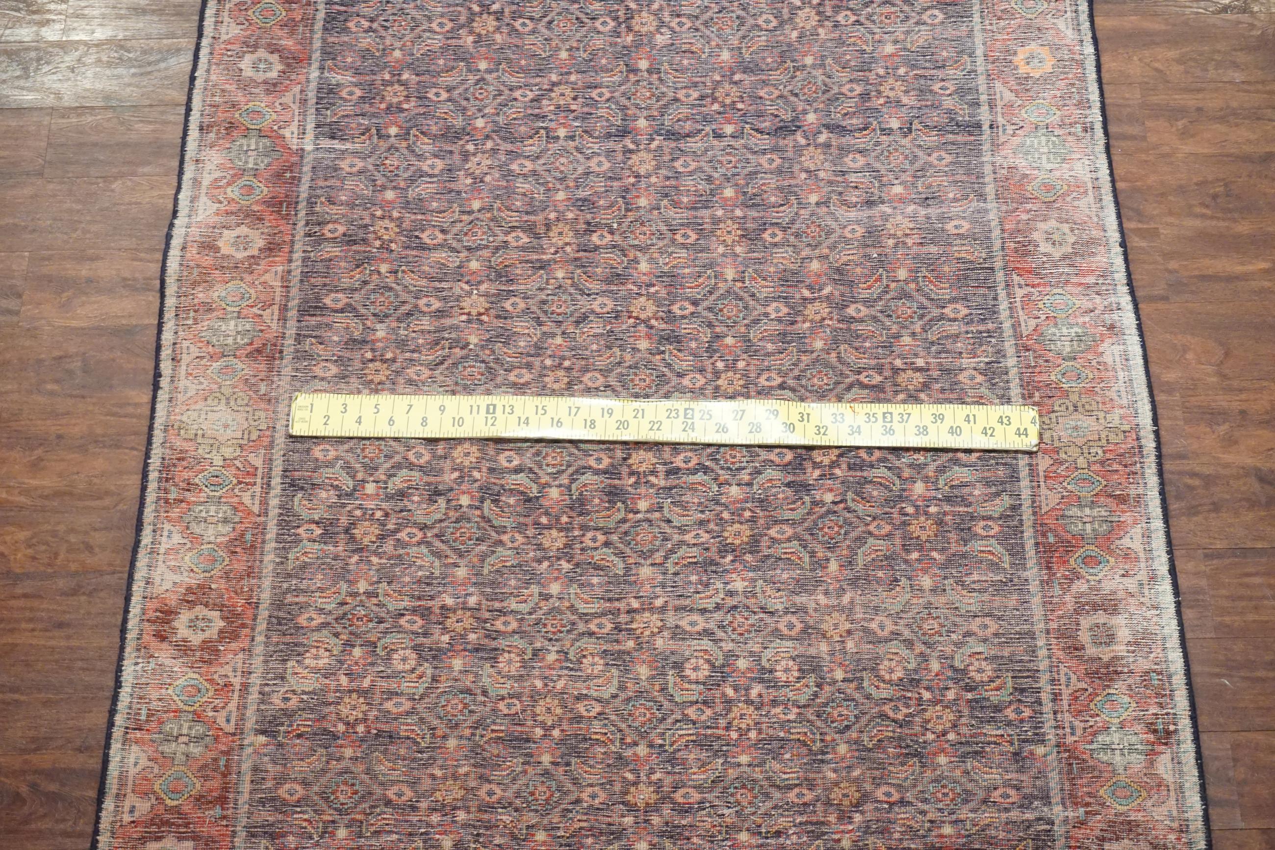 Wool Persian Mahal Herati Fish Gallery Runner, circa 1940 For Sale