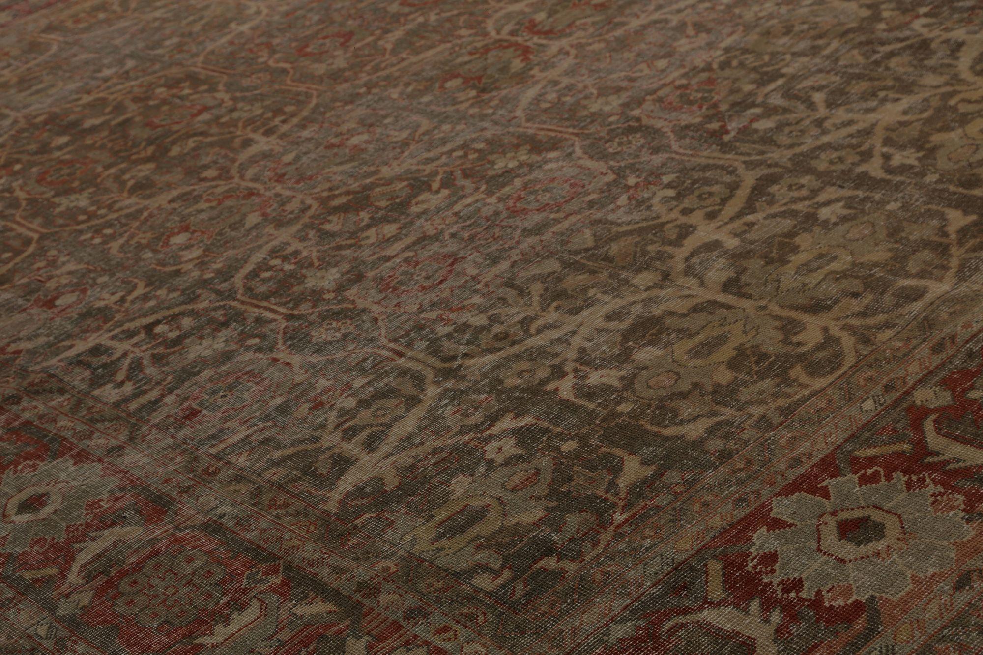 Iracheno Tappeto Persiano Mahal Over Size - Lana Marrone Avorio Rosso Design - 97799 in vendita