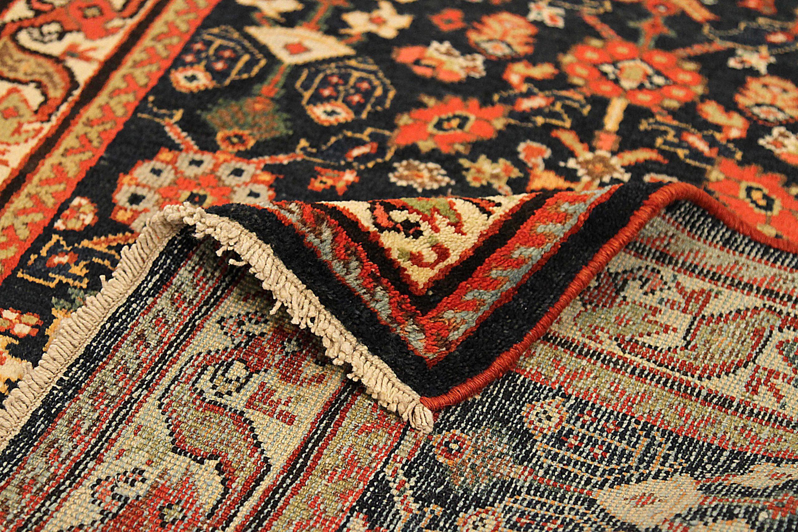 Persischer Mahal-Läufer - Wolle Schwarz Elfenbein Rot 73725 im Zustand „Hervorragend“ im Angebot in Dallas, TX