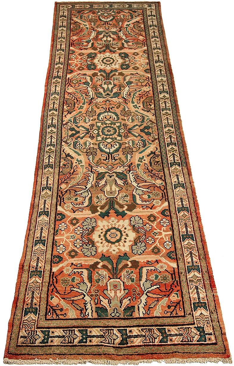 Entdecken Sie die Eleganz des persischen Mahal mit dem Läufer von CIRCA 1880. Dieses exklusive Design aus Wolle und GreenIvoryPink ist perfekt, um Ihren Raum zu verschönern.