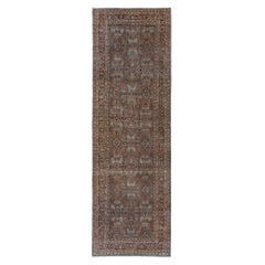 Persian Mahal Runner Rug - Wool Blue Design - 97153