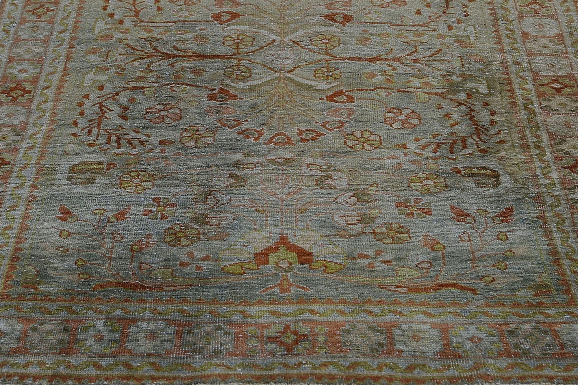 Persischer Mahal-Läufer aus Wolle – blau-grünes Design – 96787 (Irakisch) im Angebot