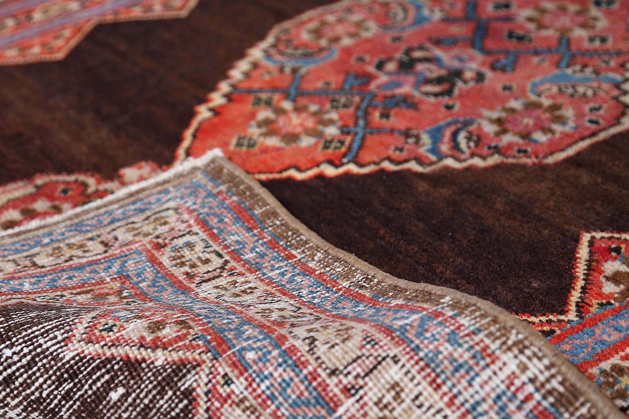 XX secolo Tappeto Persiano Mahal Runner - Design Marrone Lana - 96904 in vendita