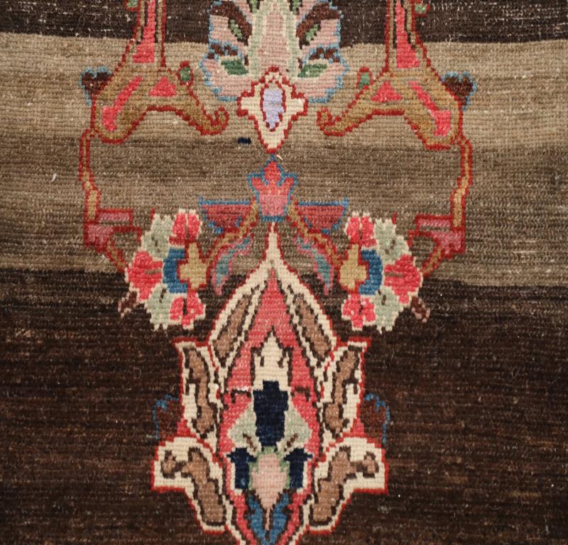 Tappeto Persiano Mahal - Lana Marrone Avorio Rosa - 98020 In condizioni ottime in vendita a Dallas, TX