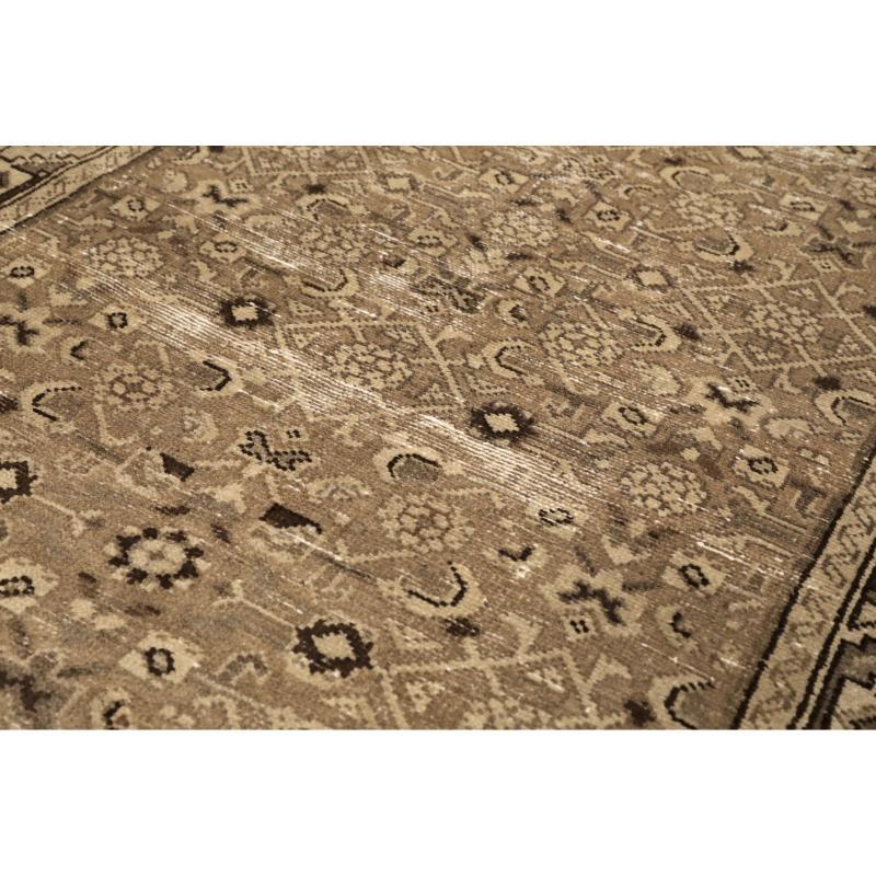 Persischer Mahal Läufer Teppich - Wolle Braun Elfenbein Taupe Design - 94572 (Irakisch) im Angebot
