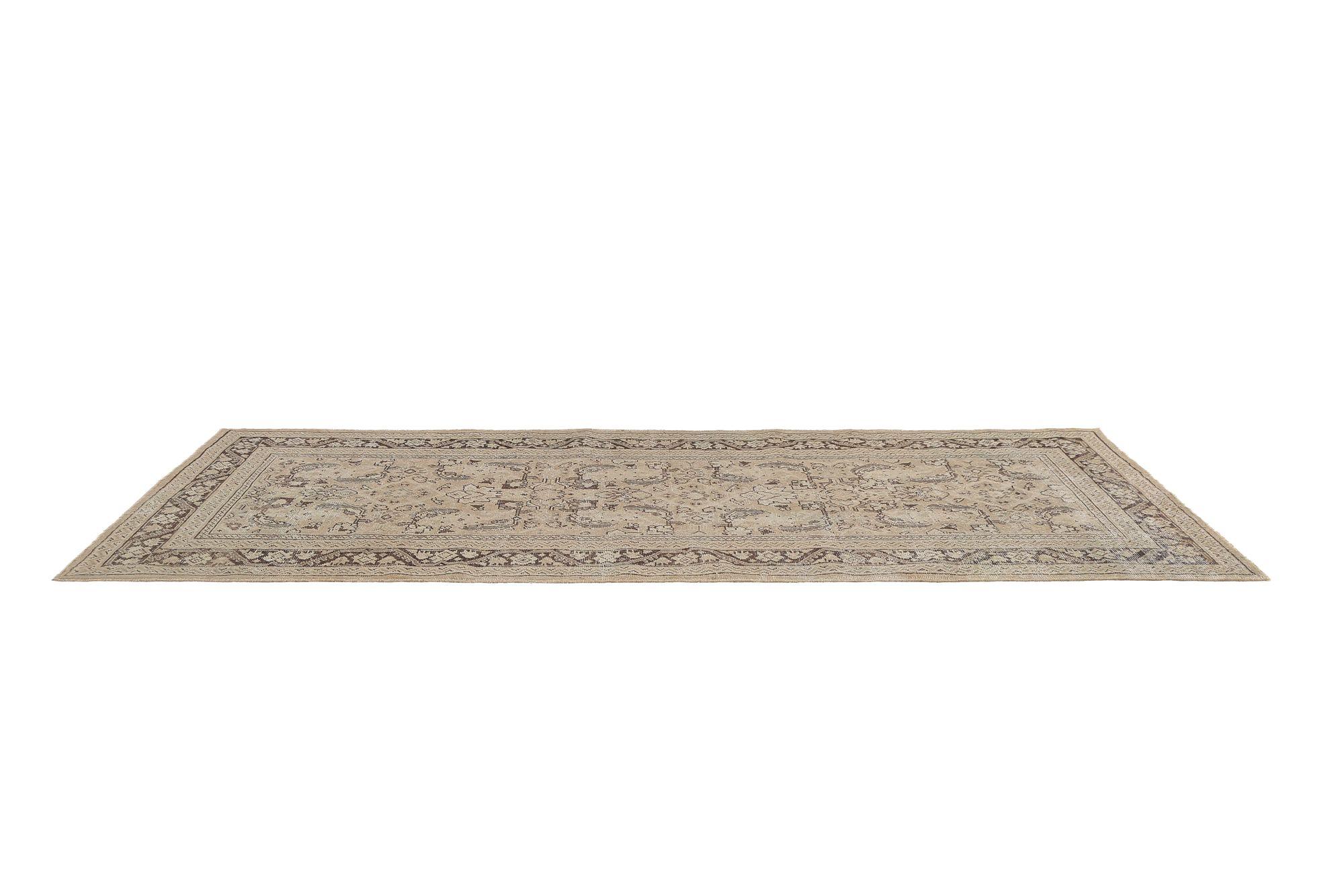 XX secolo Tappeto Persiano Mahal - Lana Avorio Taupe Design - 97664 in vendita