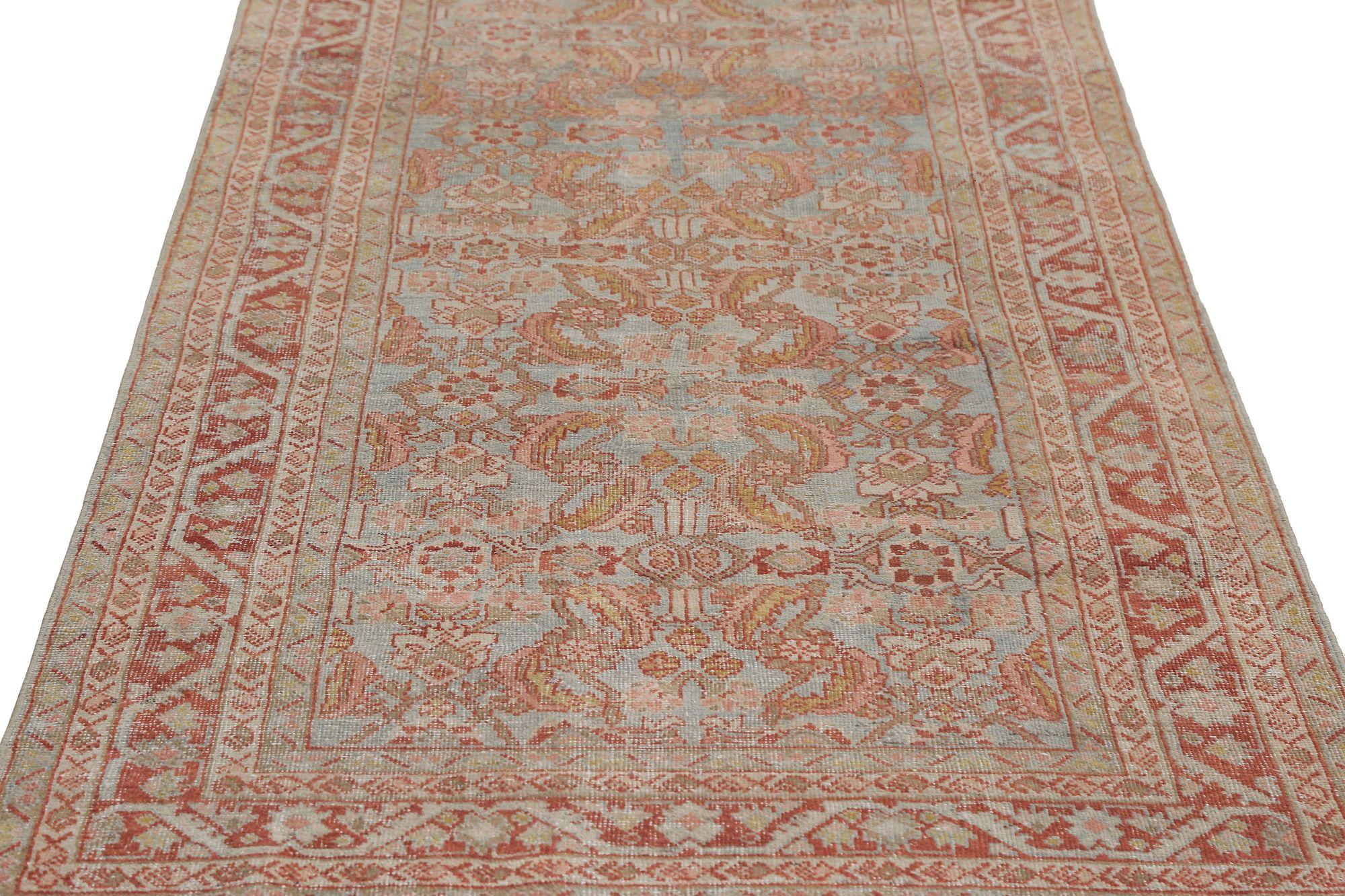 Persischer Mahal-Läufer - Wolle Hellblau Design - 97162 im Zustand „Hervorragend“ im Angebot in Dallas, TX