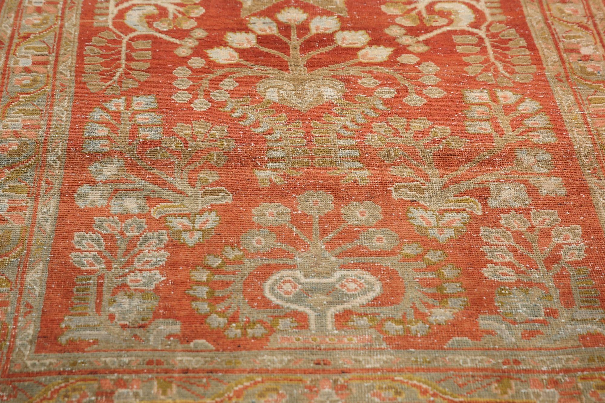 Persischer Mahal-Läufer aus Wolle – rotes Design – 96712 (Irakisch) im Angebot