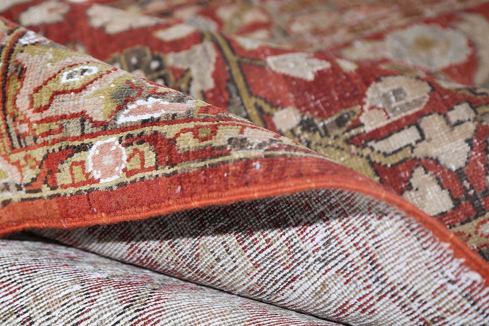 Persischer Mahal-Läufer aus Wolle – rotes Design – 96898 (Irakisch) im Angebot