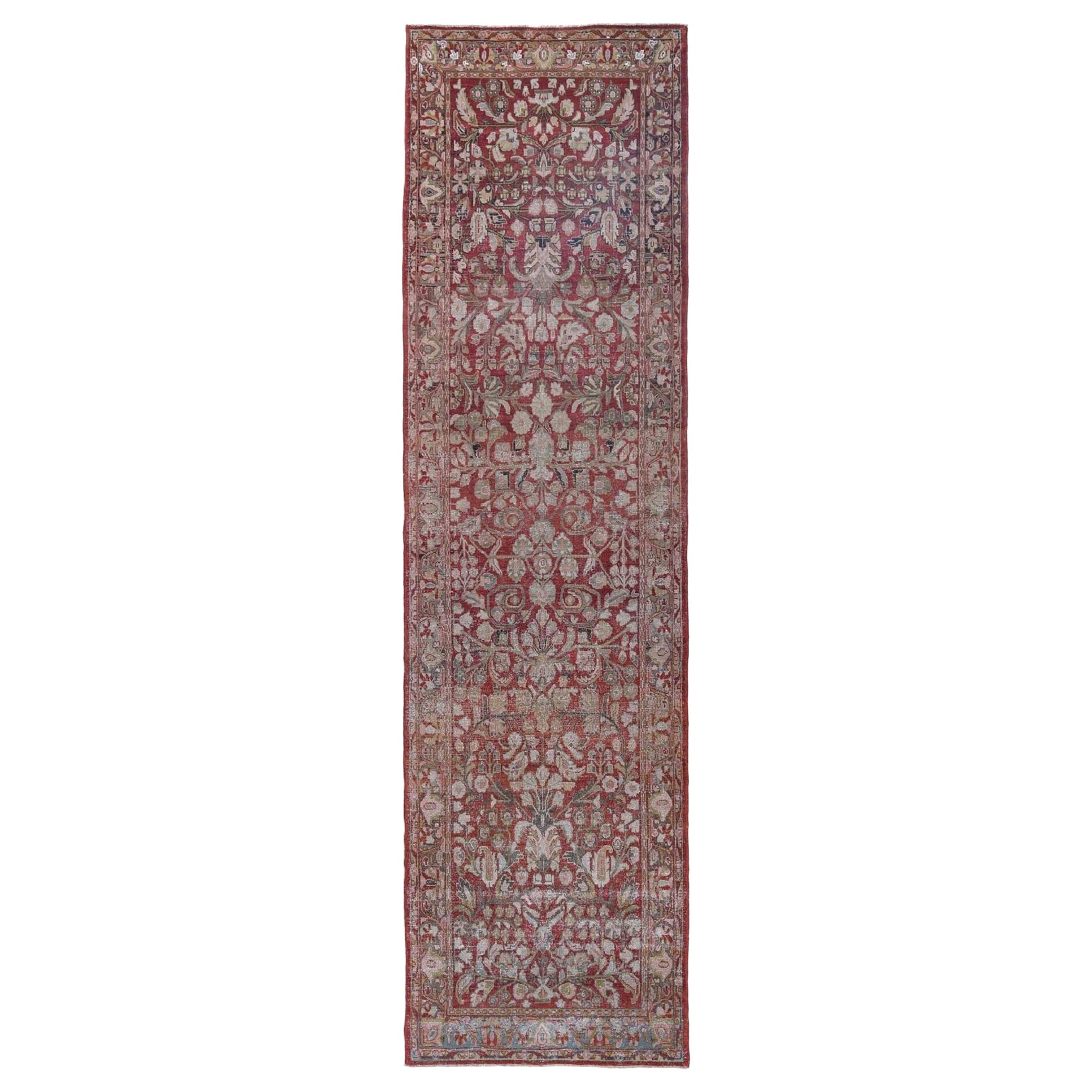 Persian Mahal Runner Rug - Wool Red Design - 96898