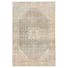 Petit tapis persan Mahal Circa 1880 - Laine Brown Ivory Taupe Design - 99567