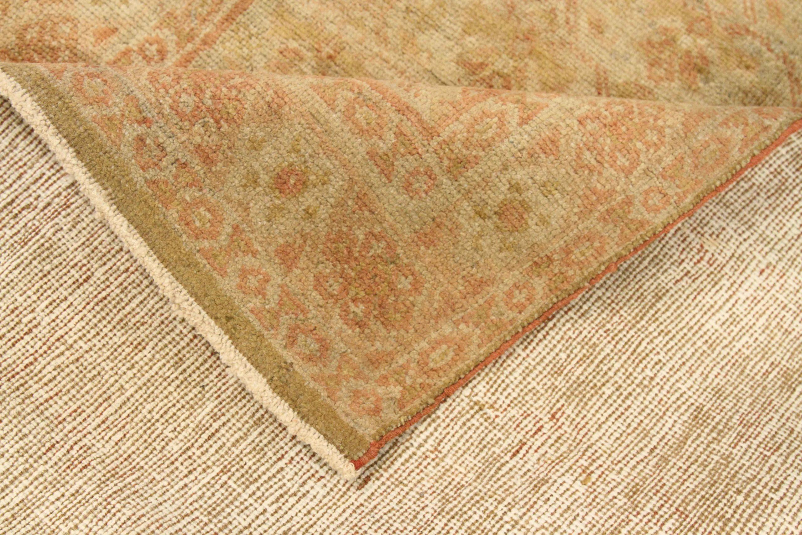 Persischer Mahal Kleiner Teppich - Wolle Elfenbeinrosa Design - 75669 (Asiatisch) im Angebot