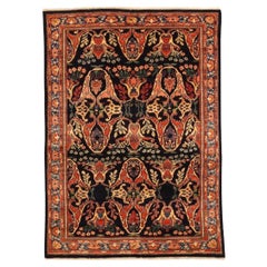 Persian Mahal Small Rug - Wool Navy Blue Red Yellow 72038