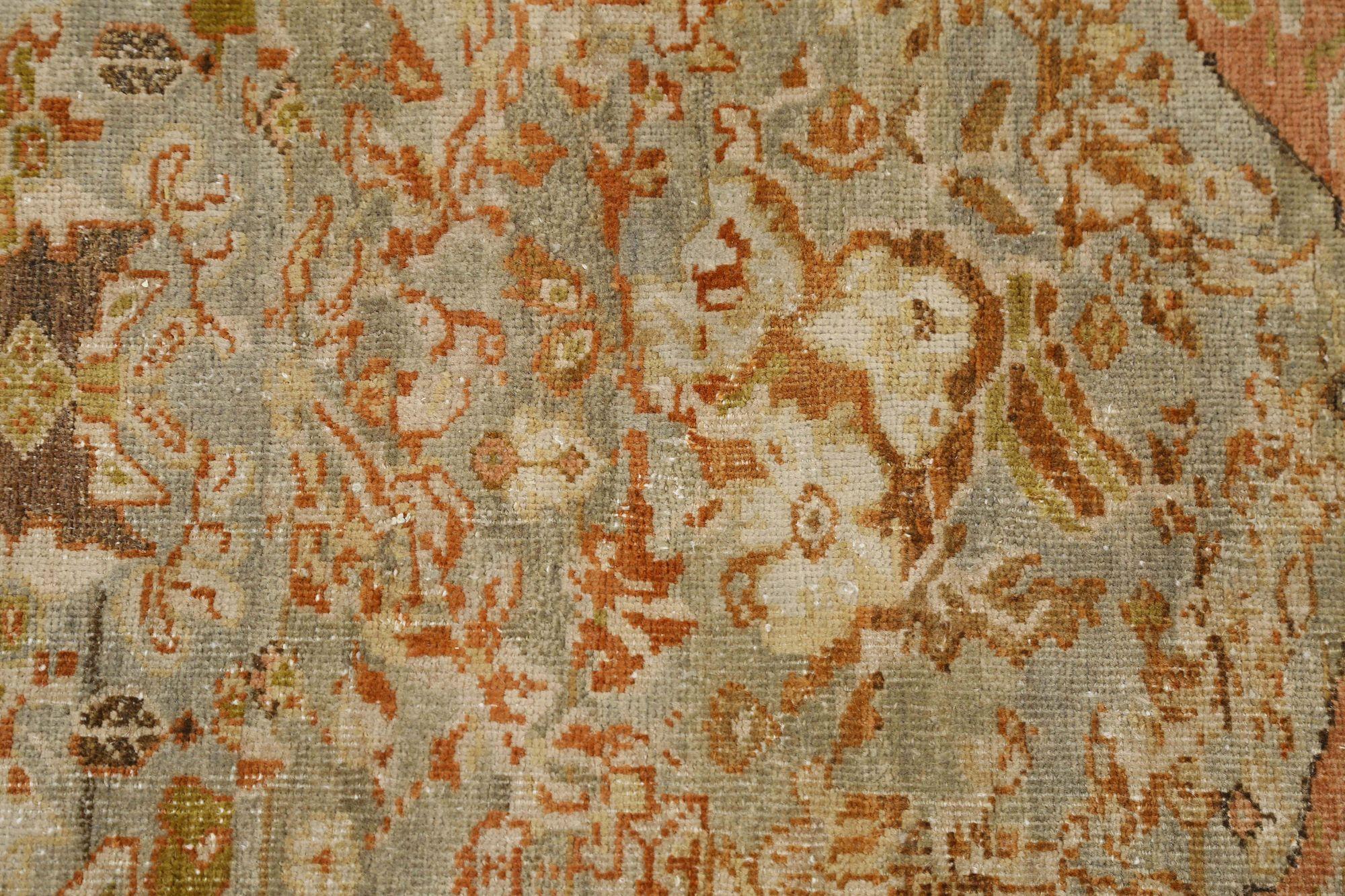 Persischer Mahal Kleiner Teppich - Wolle Blau Rot Design - 97640 (20. Jahrhundert) im Angebot