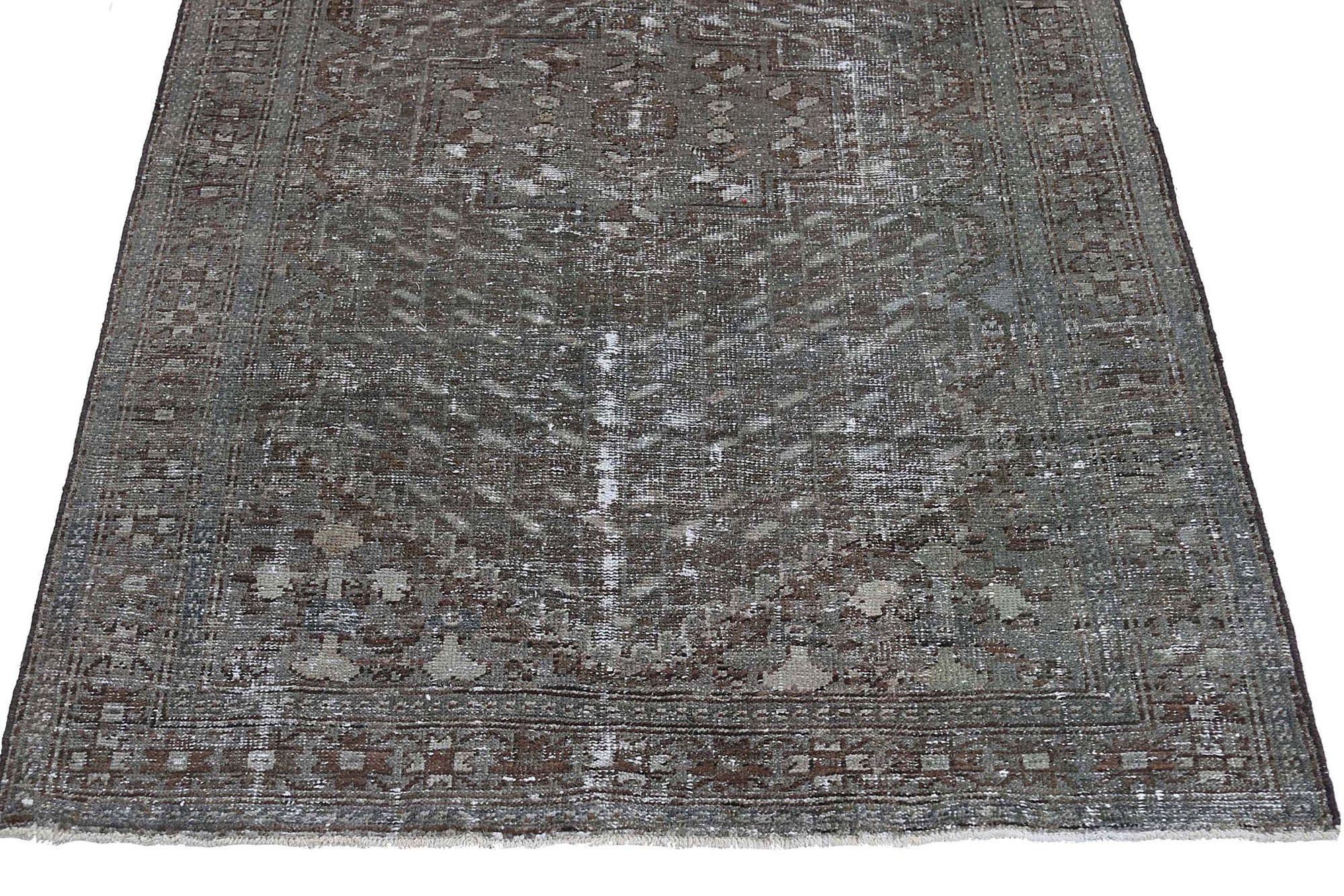 Persischer Mahal Small Teppich - Wolle Brown Design - 96767 im Zustand „Hervorragend“ im Angebot in Dallas, TX