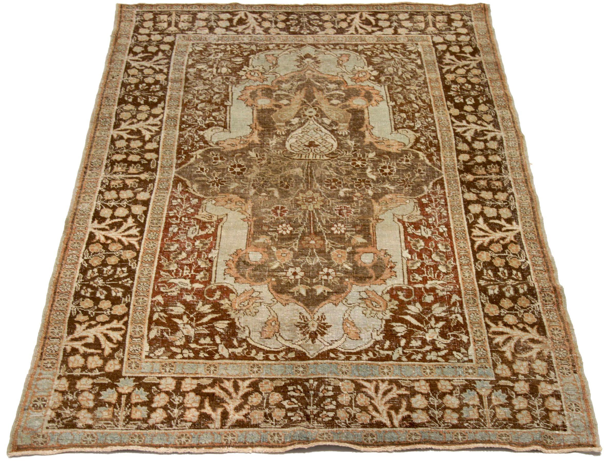 Discover the elegance of Persian Mahal featuring Small Rug in Circa 1880. Designed with Wool and BrownIvory, this exclusive design is perfect for enhancing your space.
