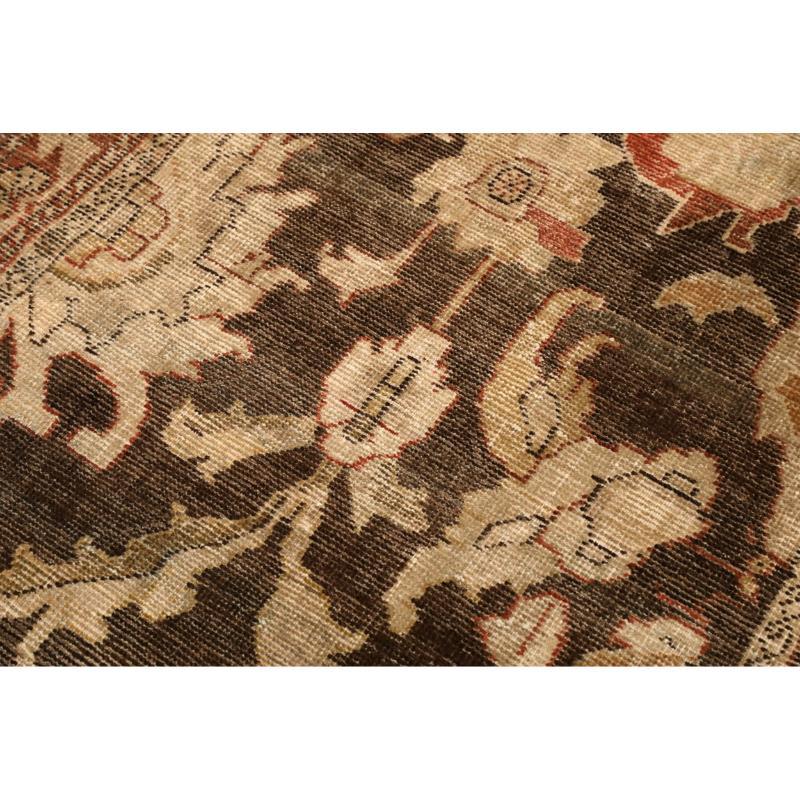 Persischer Mahal Small Teppich - Wolle Braun Elfenbein Rot Design - 94589 (Irakisch) im Angebot