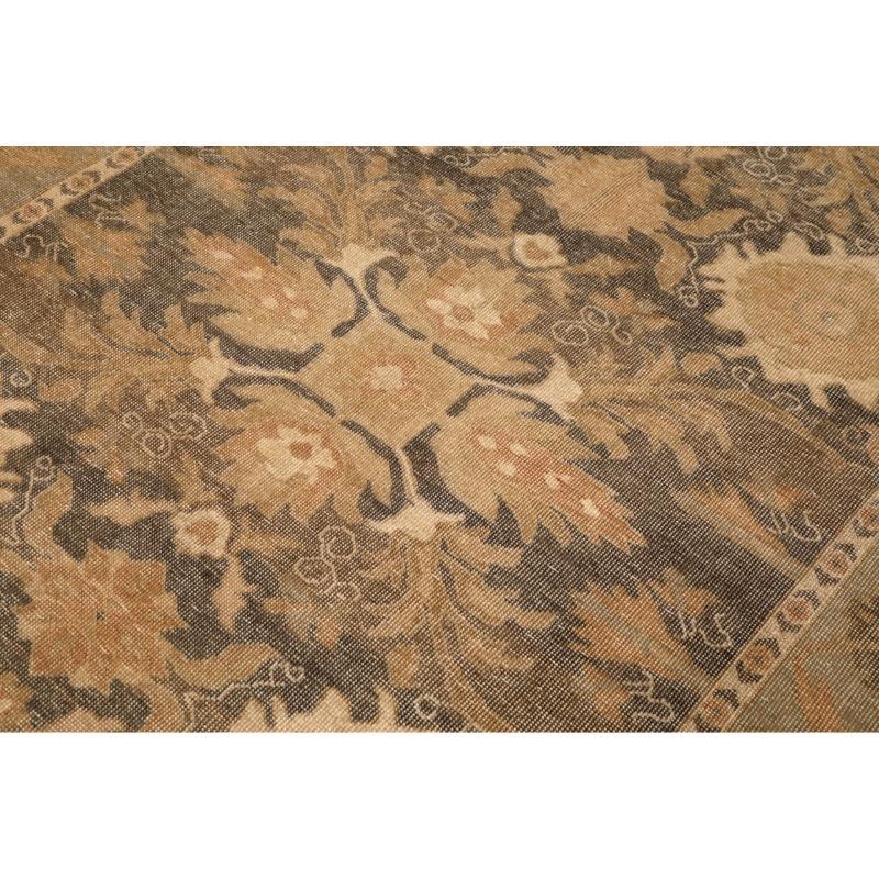 Persischer Mahal Small Teppich - Wolle Braun Elfenbein Gelb Design - 94583 (Irakisch) im Angebot