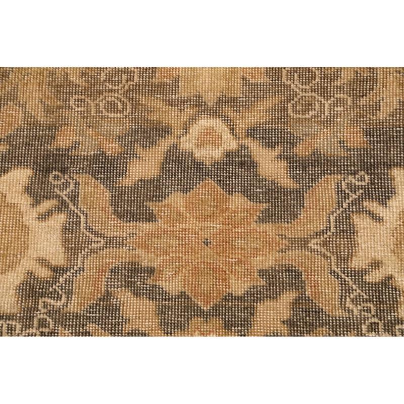 Persischer Mahal Small Teppich - Wolle Braun Elfenbein Gelb Design - 94583 im Zustand „Hervorragend“ im Angebot in Dallas, TX
