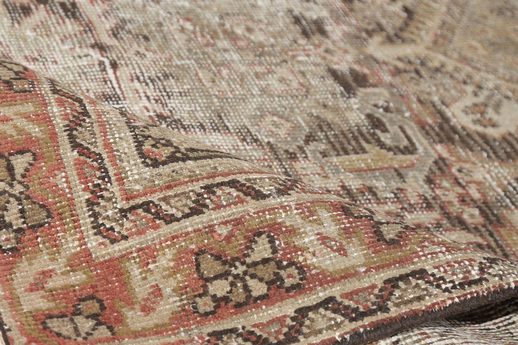 Tappeto Persiano Mahal Small - Lana Marrone Rosso Design - 97730 In condizioni ottime in vendita a Dallas, TX