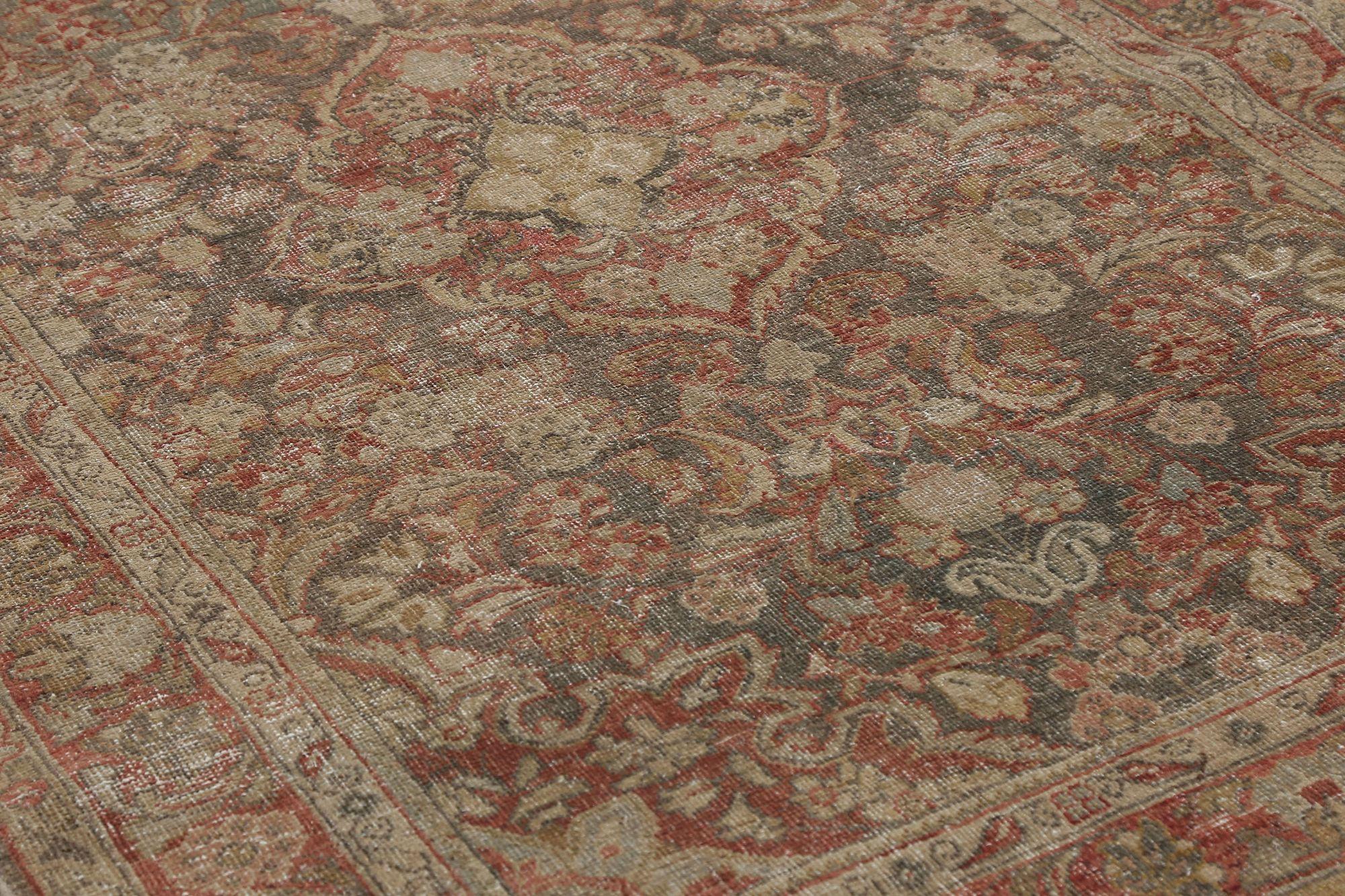 Persian Mahal Kleiner Teppich - Wolle Grau Rot Design - 97665 (Irakisch) im Angebot