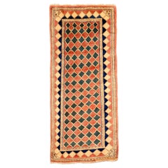 Persian Mahal Small Rug - Wool Green Ivory Navy Blue Pink - 75122