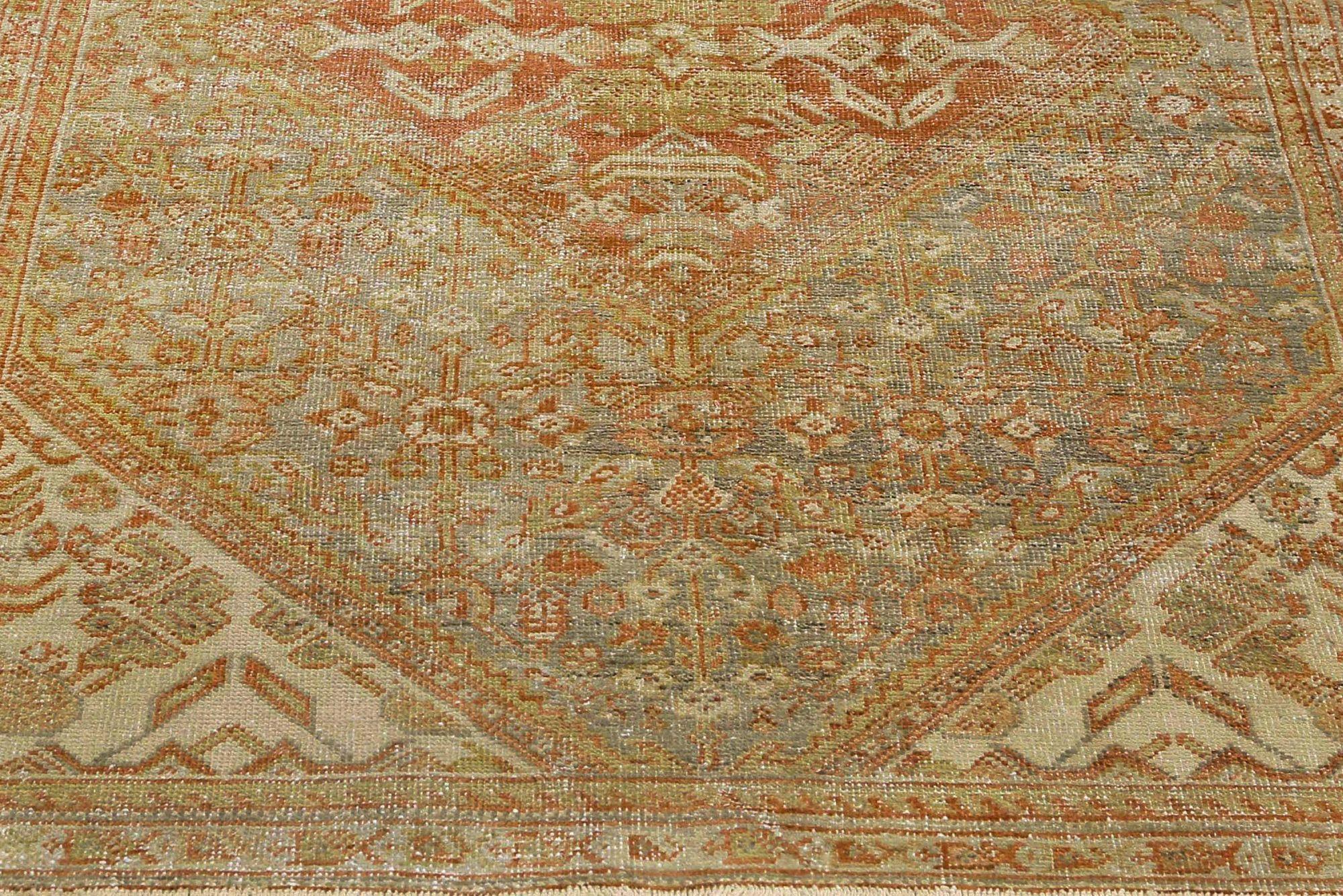 Entdecken Sie die Eleganz des persischen Mahal mit dem kleinen Teppich CIRCA 1880. Dieses exklusive Design in den Farben Wolle und ElfenbeinHellblauRotGelb ist perfekt, um Ihren Raum zu verschönern.
