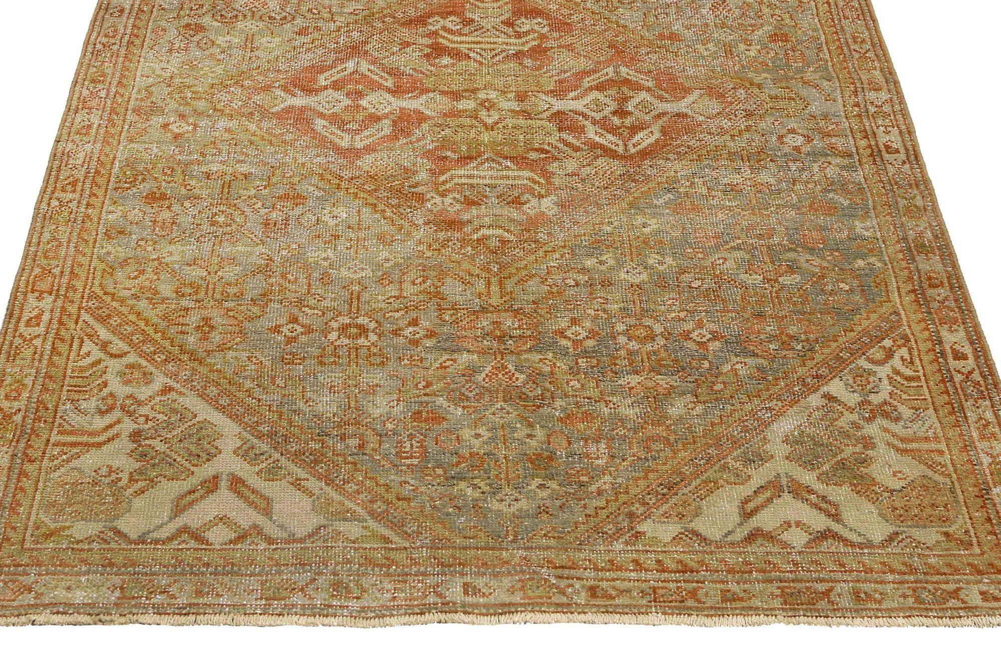 Persischer Mahal Kleiner Teppich - Wolle Elfenbein Hellblau Rot Gelb - 96795 (Irakisch) im Angebot