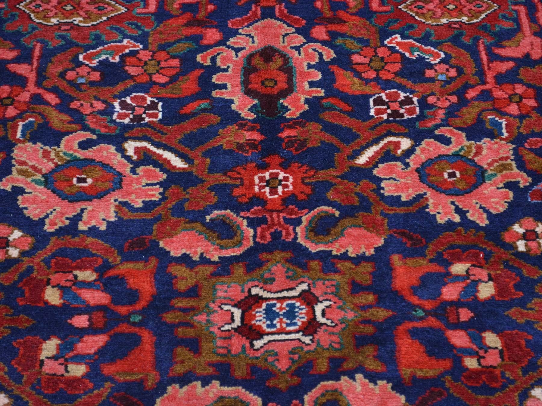 Hand-Knotted Persian Mahal Wide Runner Pure Wool Hand Knotted Oriental Rug