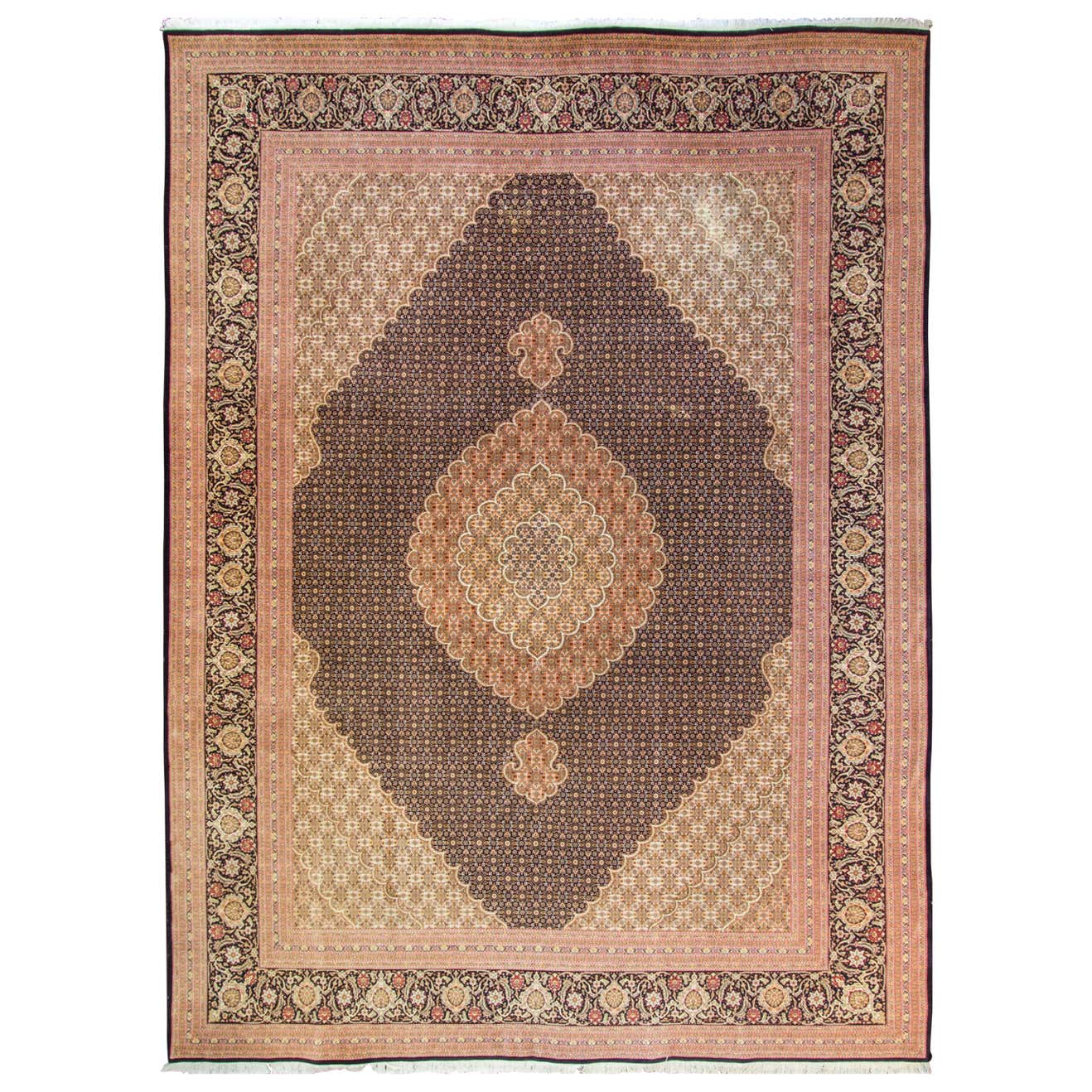 Persian Mahi Tabriz Rug For Sale at 1stDibs