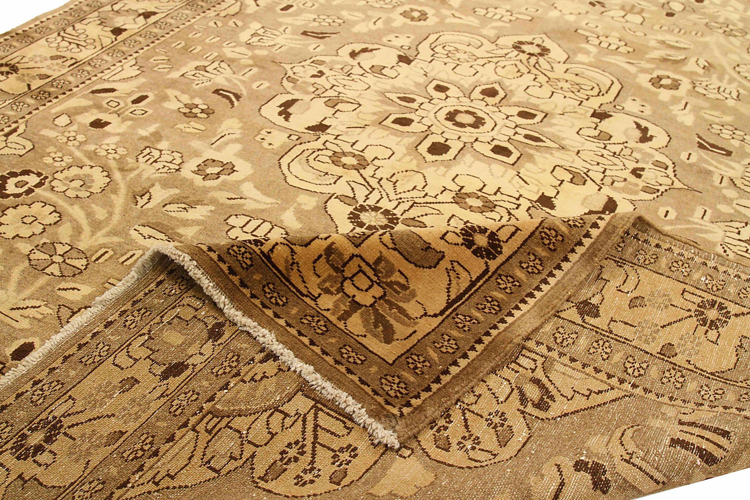 Tappeto persiano Malayer (rotondo) - Lana Marrone Avorio Taupe 73434 In condizioni ottime in vendita a Dallas, TX