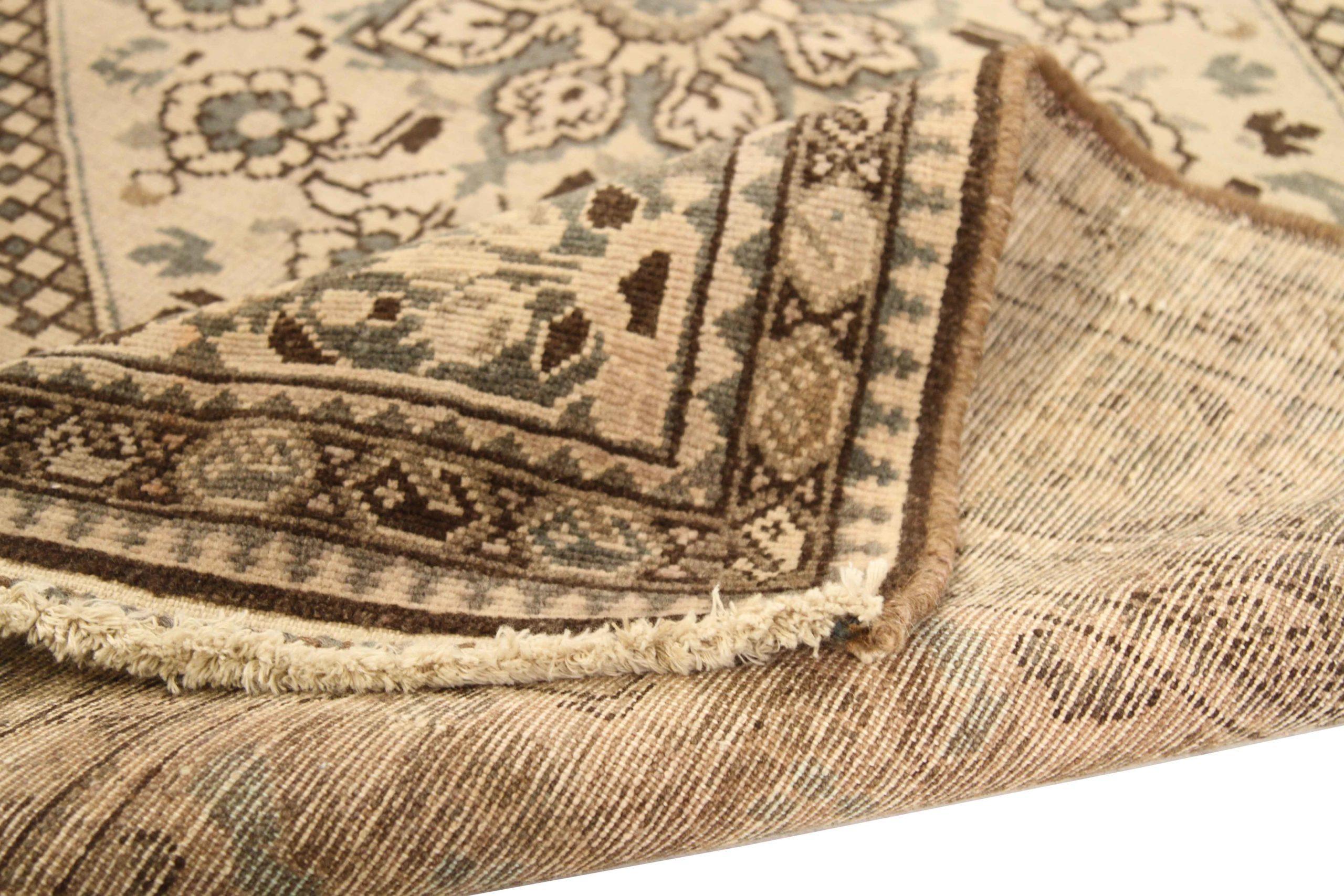 Persische Malayer Teppiche - Wolle Braun Grau Elfenbein 73514 (Asiatisch) im Angebot