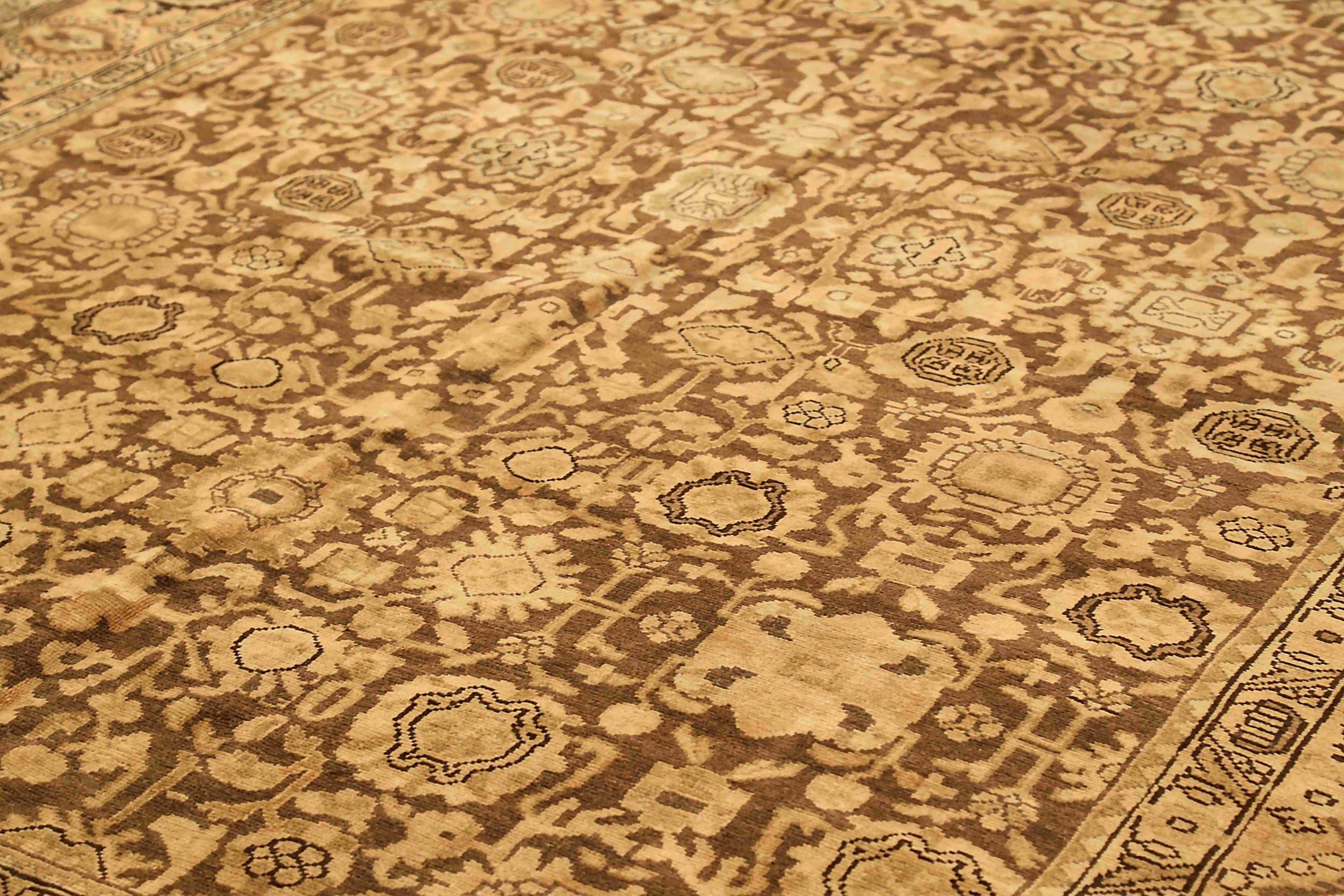 Asian Persian Malayer Area Rugs - Wool Brown Ivory 73254 For Sale