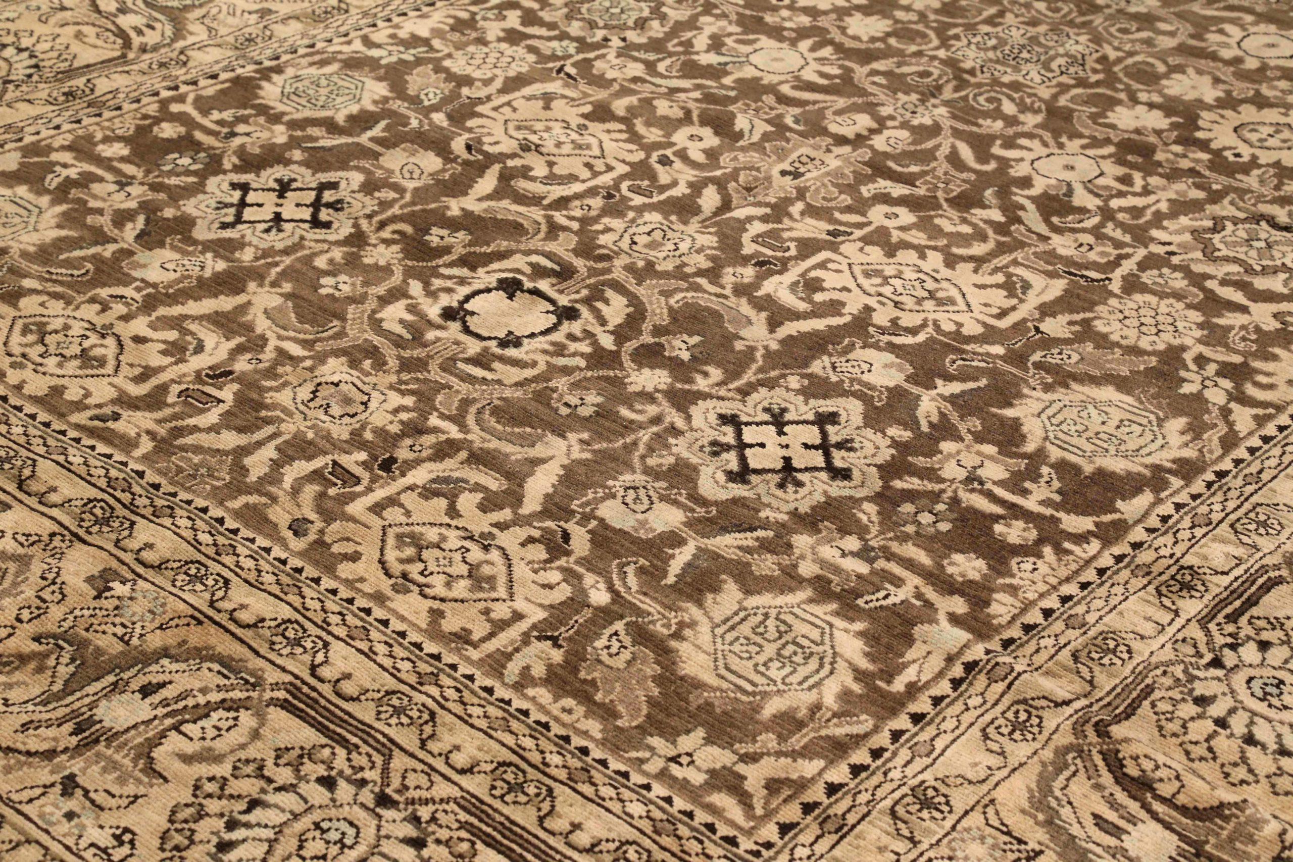 Asian Persian Malayer Area Rugs - Wool Brown Ivory 73976 For Sale
